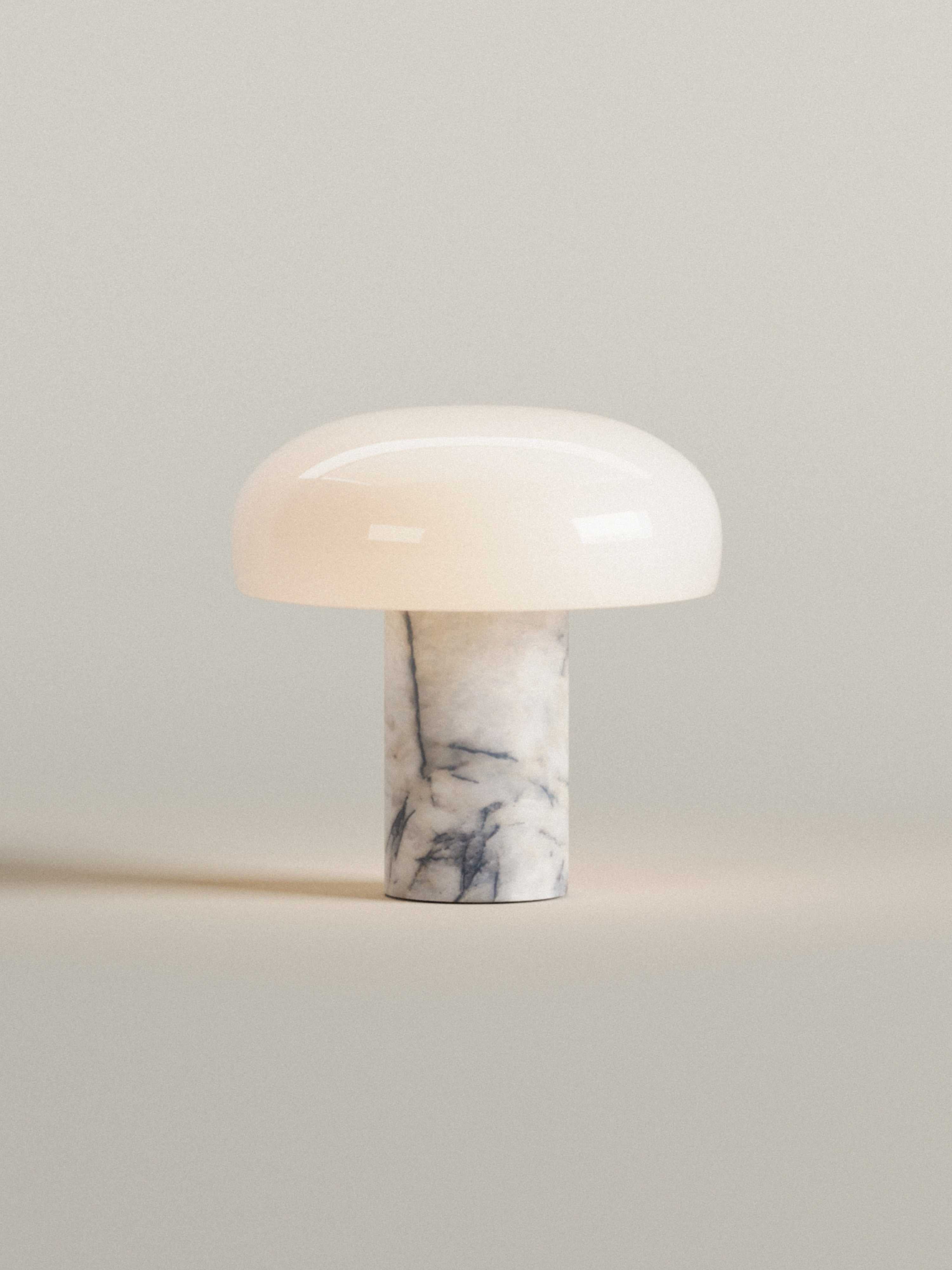 (Early Access) Aurum Table Lamp Small V. 2 | Calacatta Viola Marble & Linen | Portable