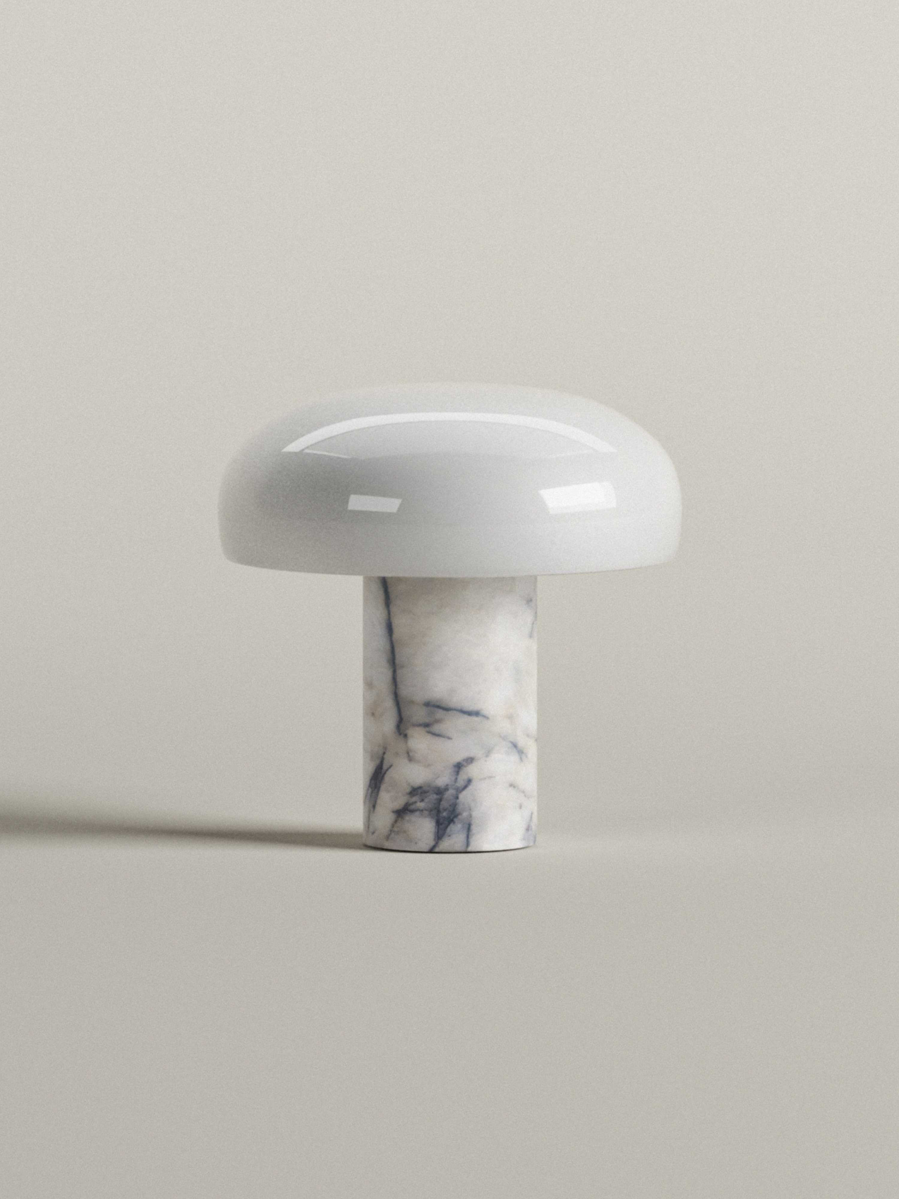 (Early Access) Aurum Table Lamp Small V. 2 | Calacatta Viola Marble & Linen | Portable
