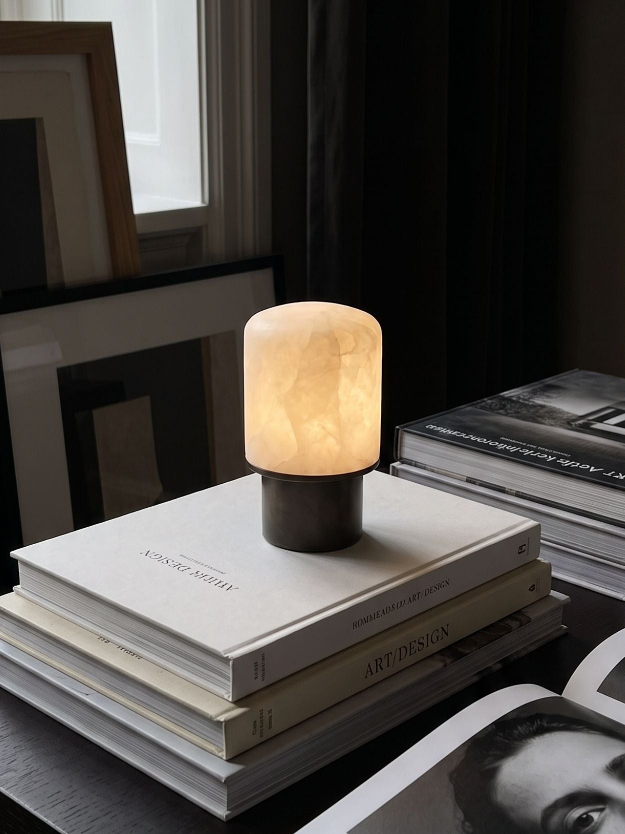 Das Original – Rossa Tragbare Lampe | Calacatta Viola & Leinen
