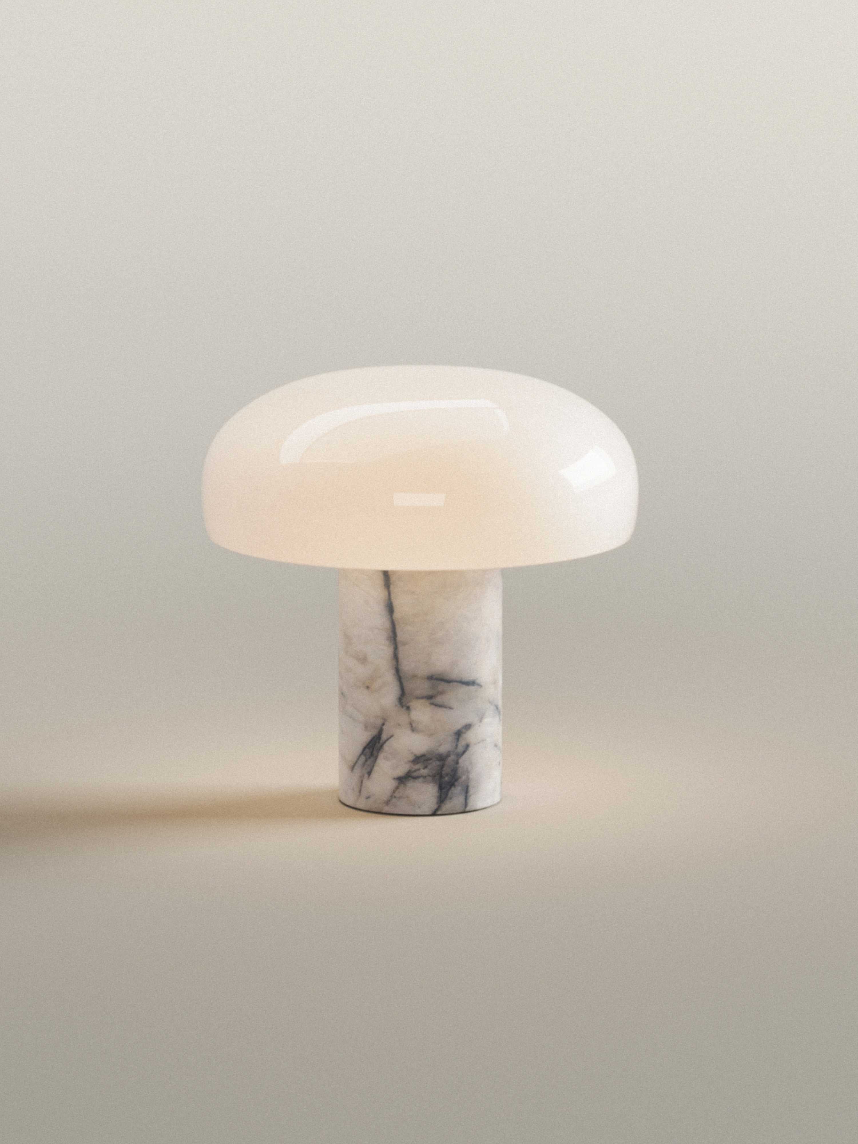 (Early Access) Aurum Table Lamp Small V. 2 | Calacatta Viola Marble & Linen | Portable