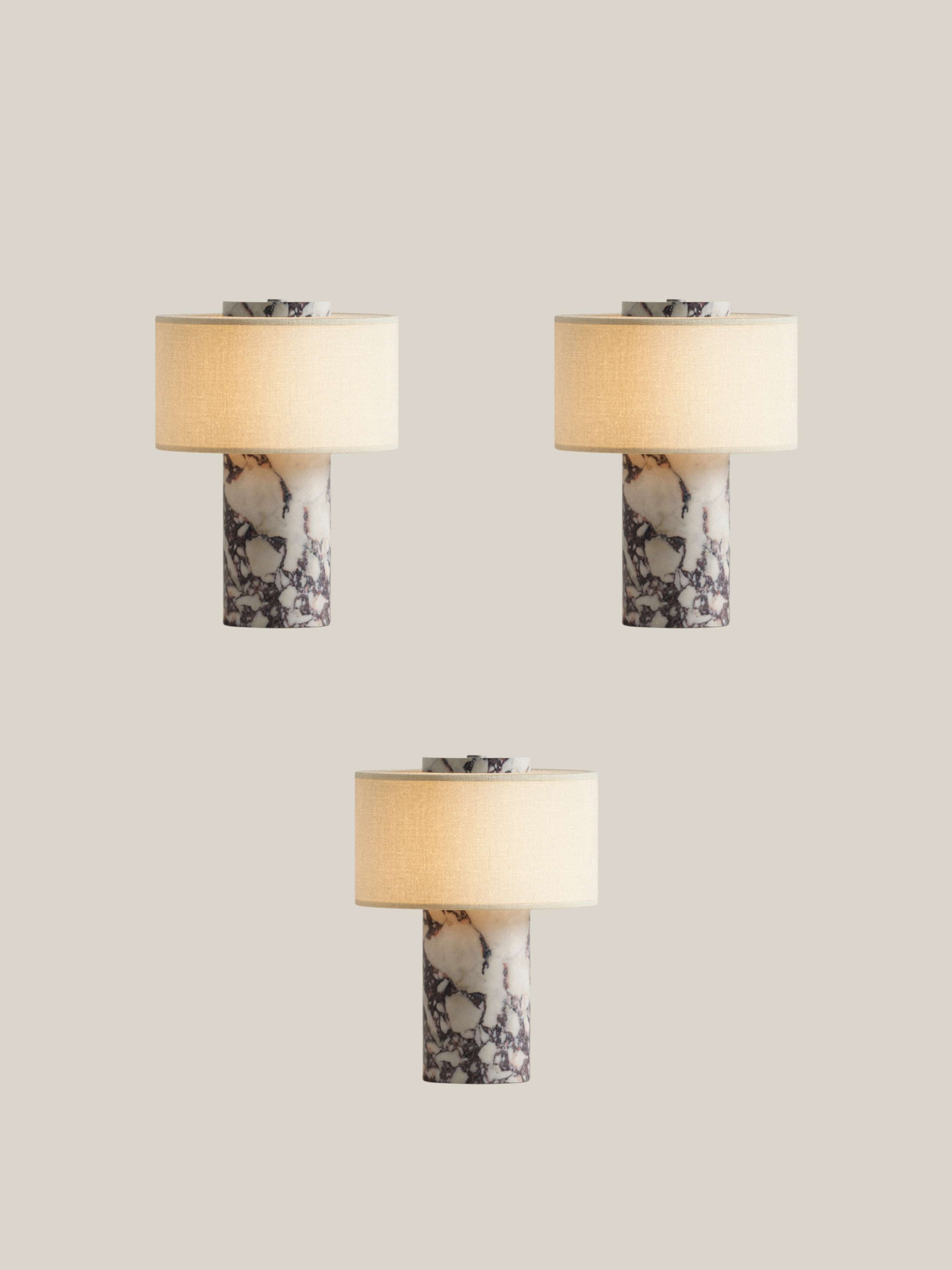 Auríe Portable Lamp | Calacatta Viola Marble & Linen