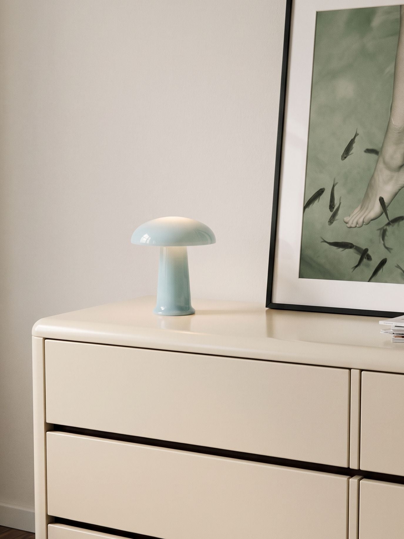 Cera Mini Portable Lamp | Blue Glass