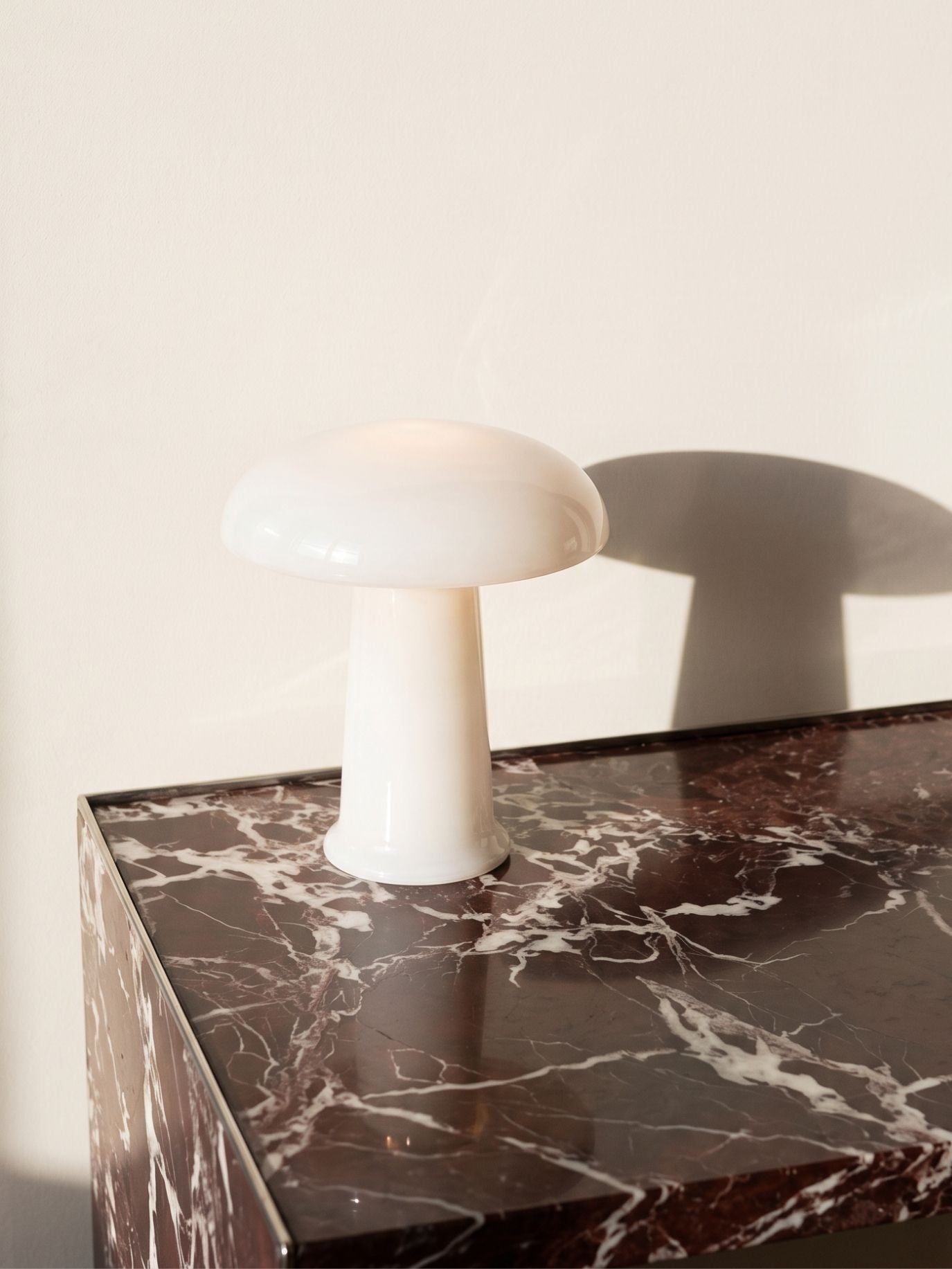 Cera Mini Portable Lamp | White Glass