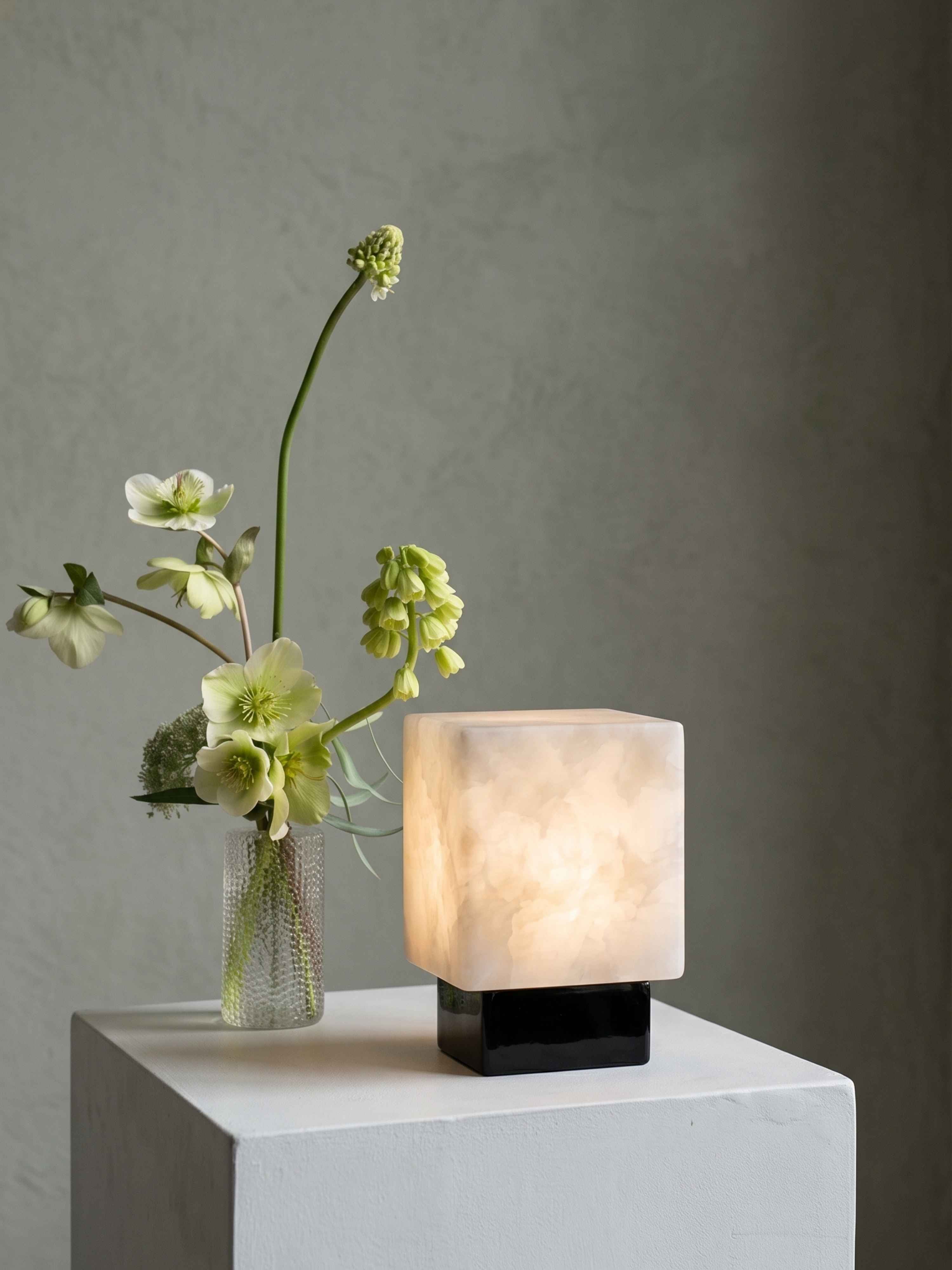 Bogen-Mini-Traglampe | Alabaster