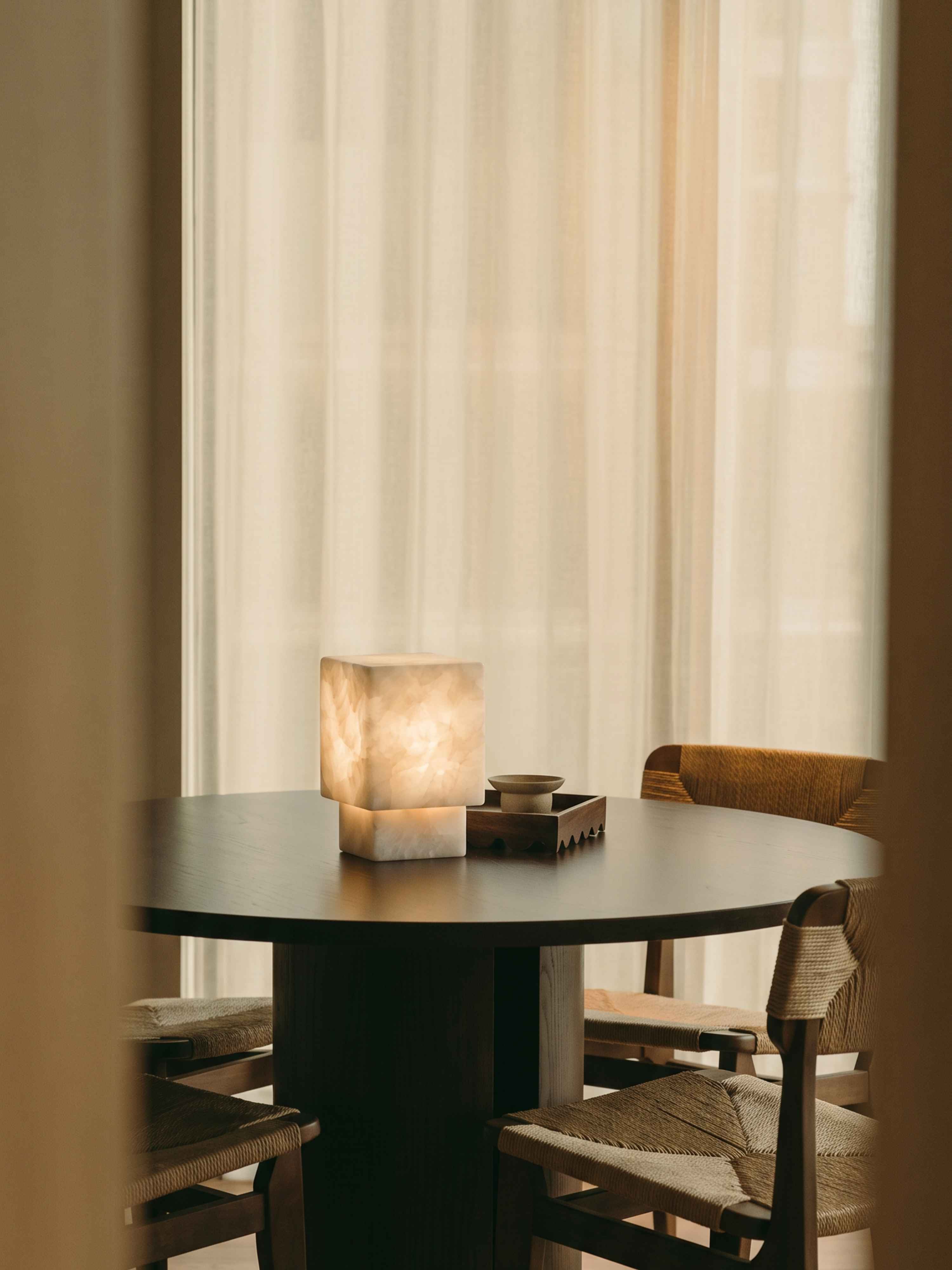 Forma Mini Portable Lamp | Alabaster