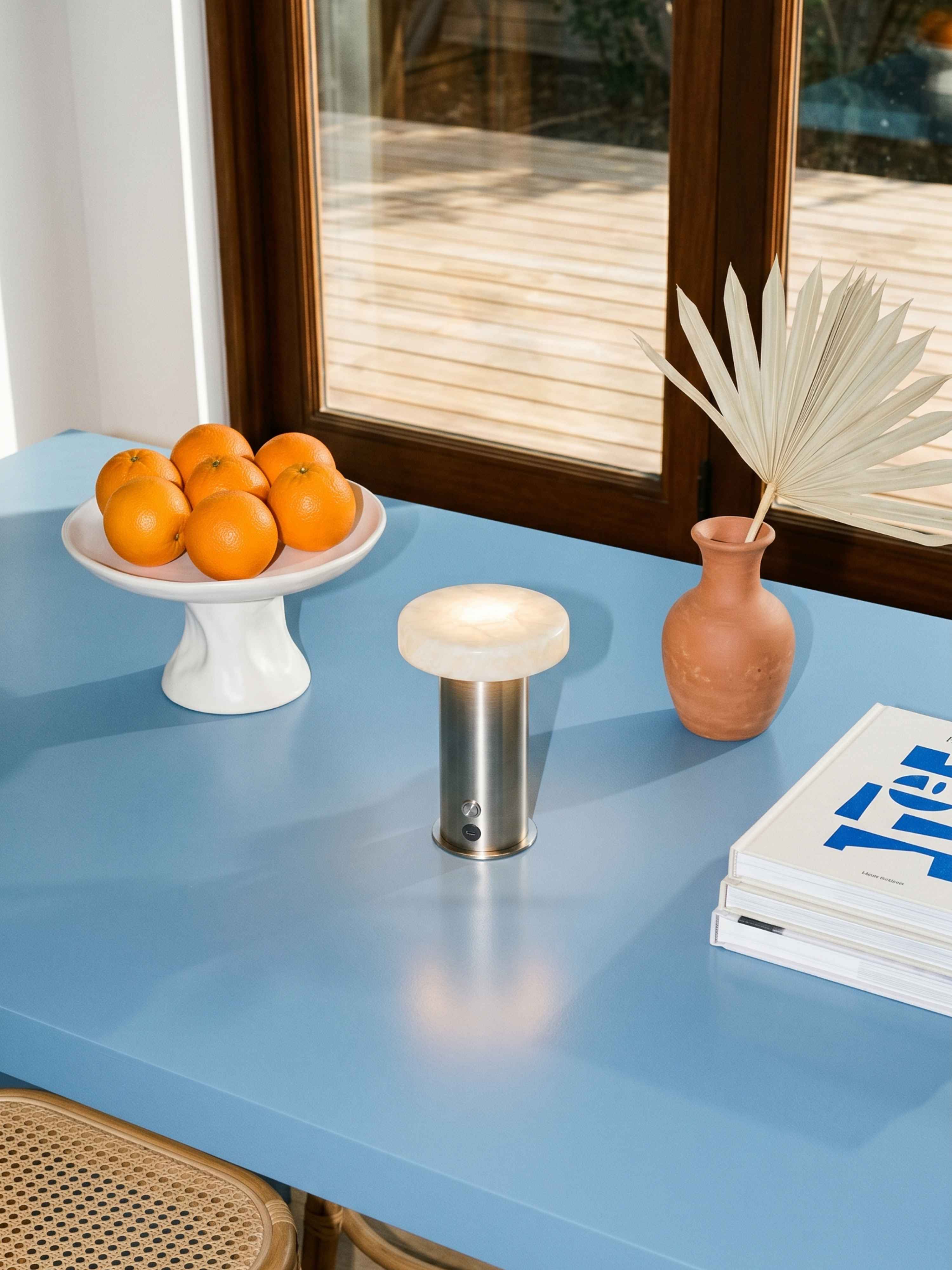Bogen-Mini-Traglampe | Alabaster
