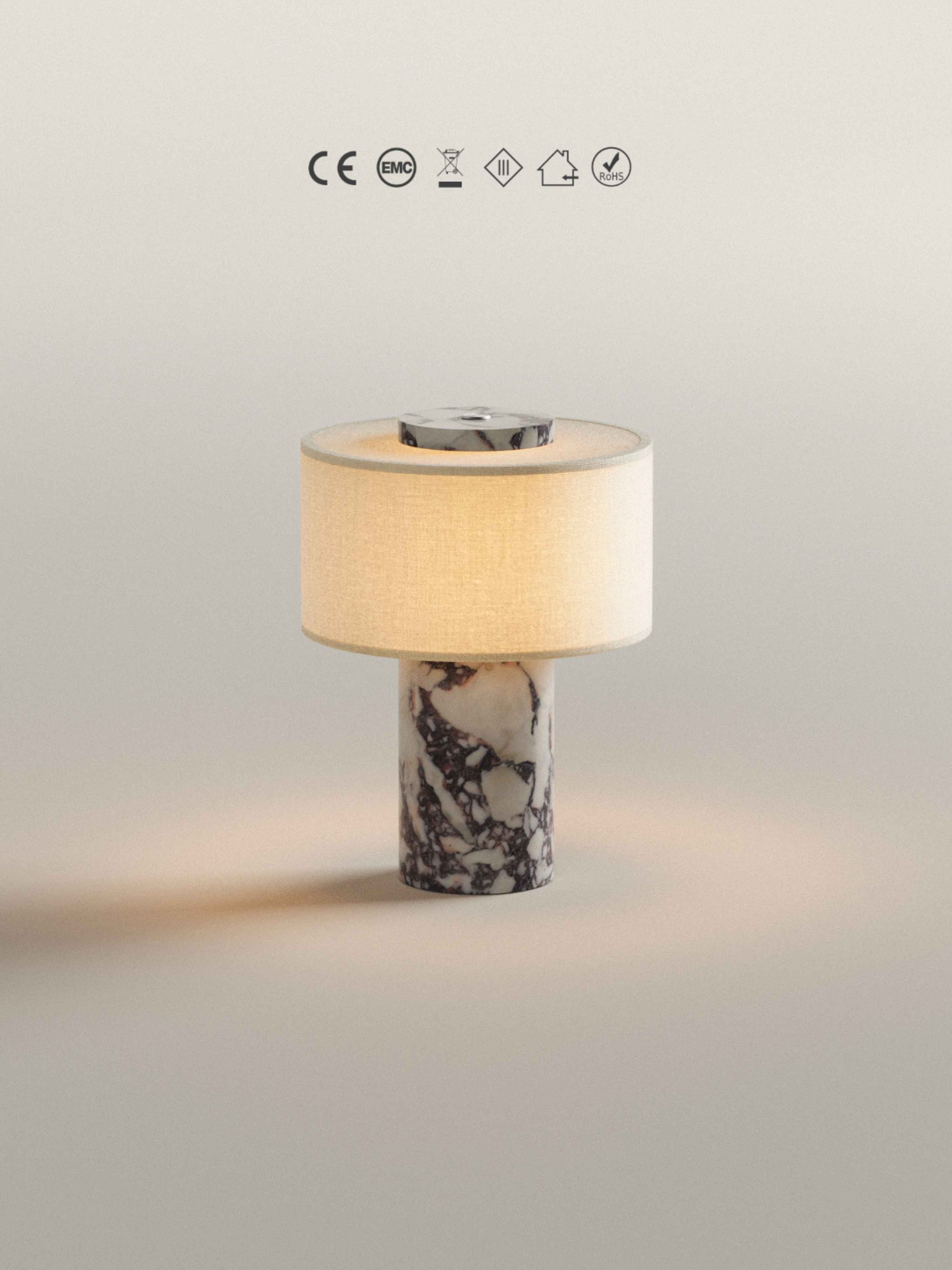 Auríe Portable Lamp | Calacatta Viola Marble & Linen