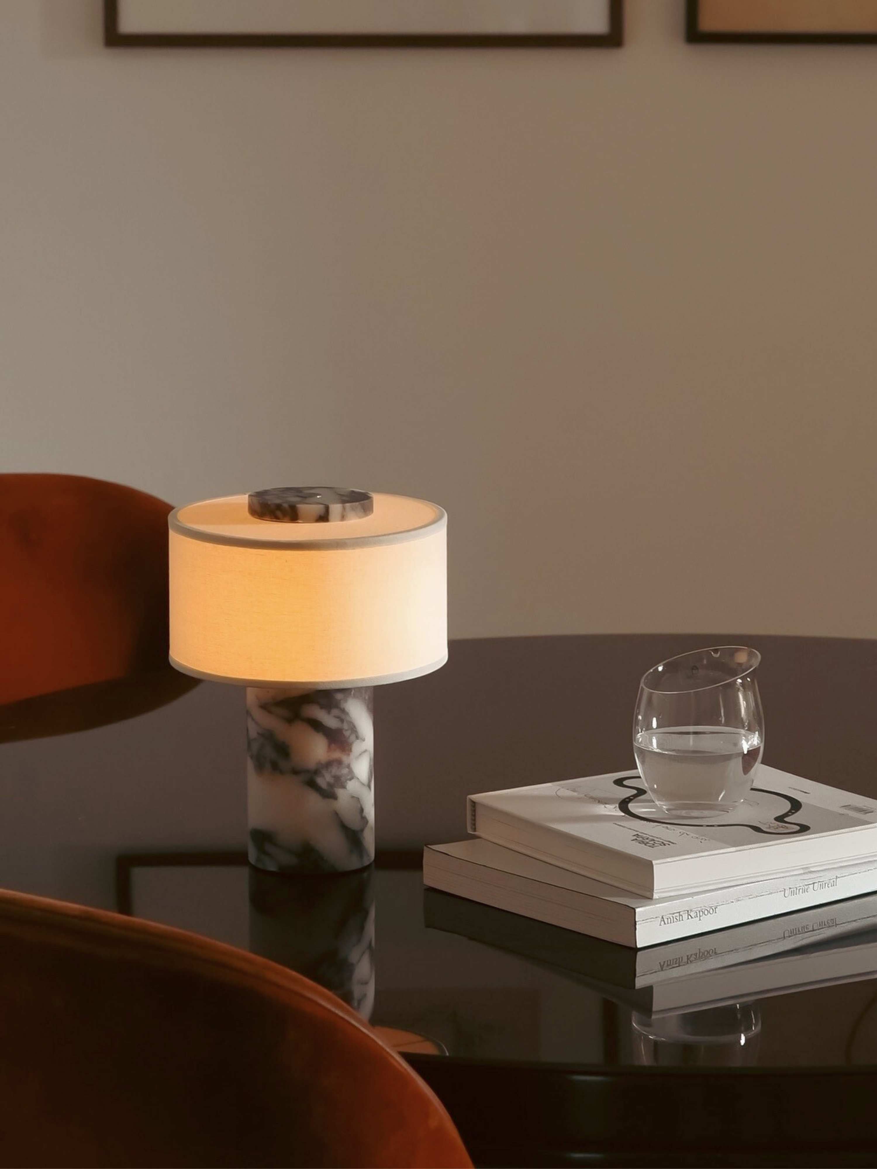 Auríe Portable Lamp | Calacatta Viola Marble & Linen