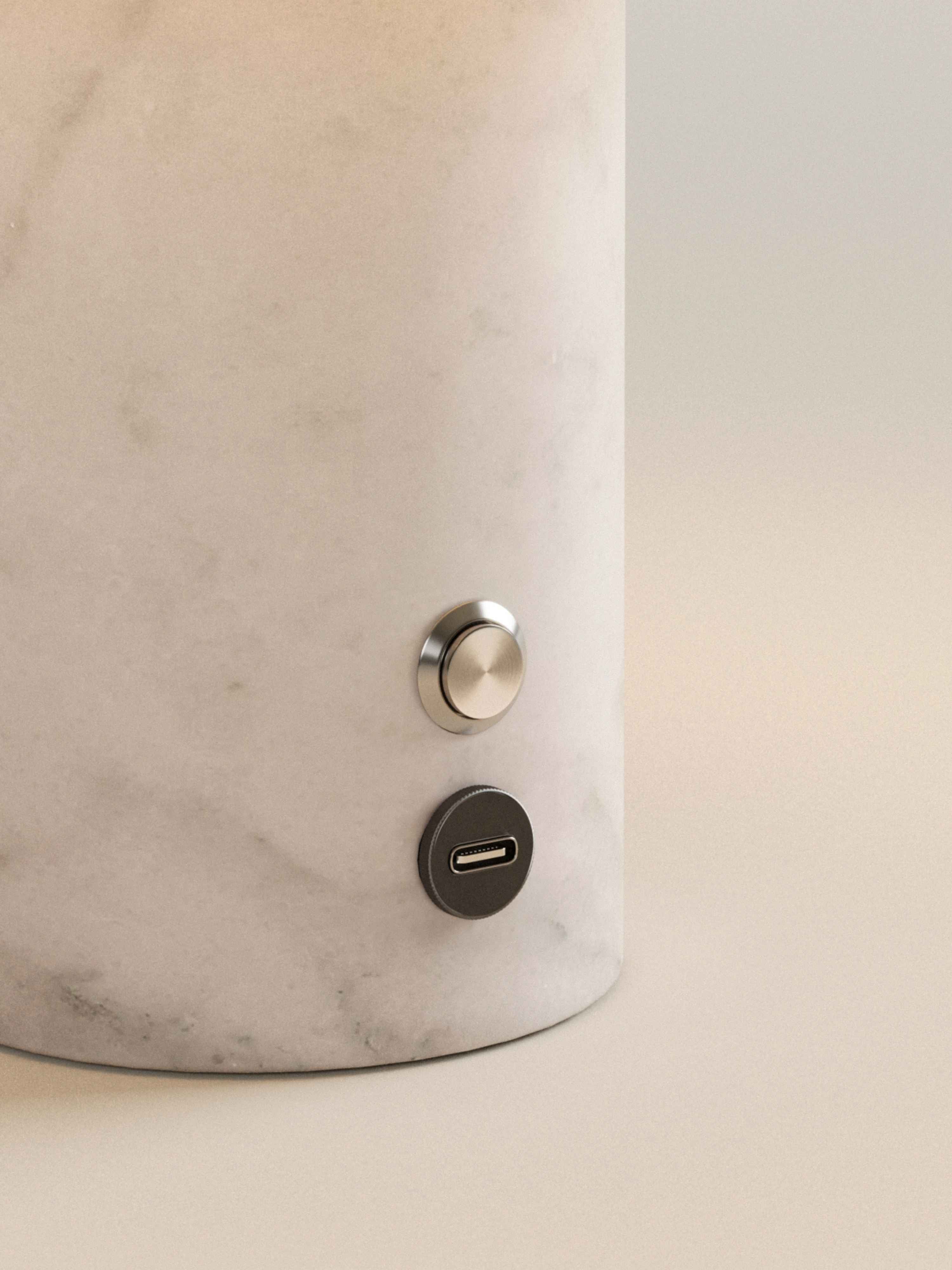 Auríe Portable Table Lamp - White Marble