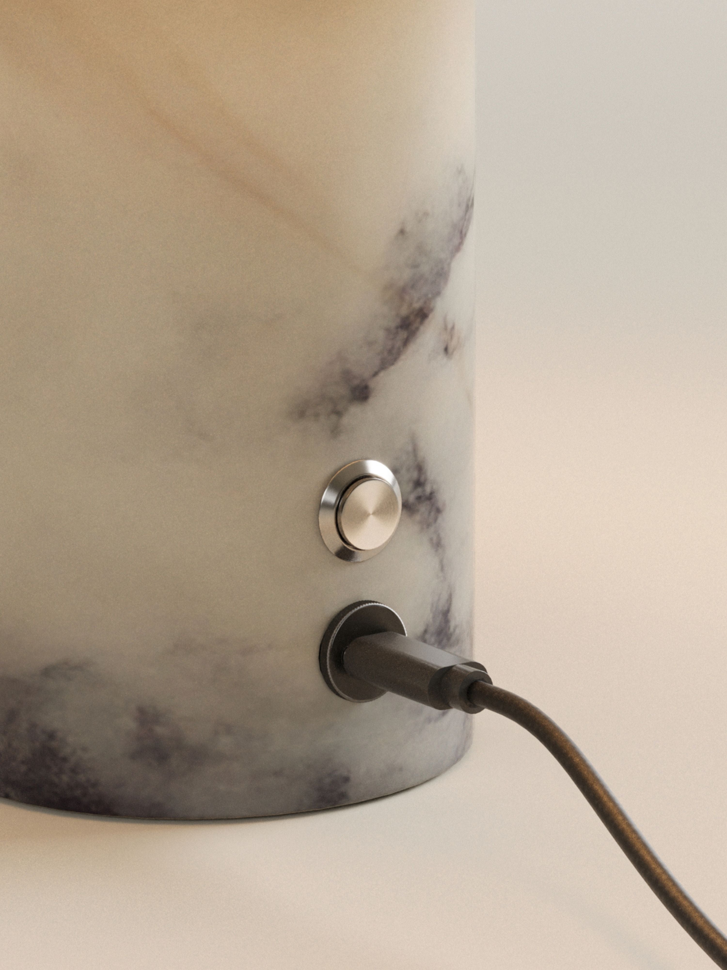 (Sample Sale) Auríe Portable Table Lamp | Calacatta Viola Marble & Linen