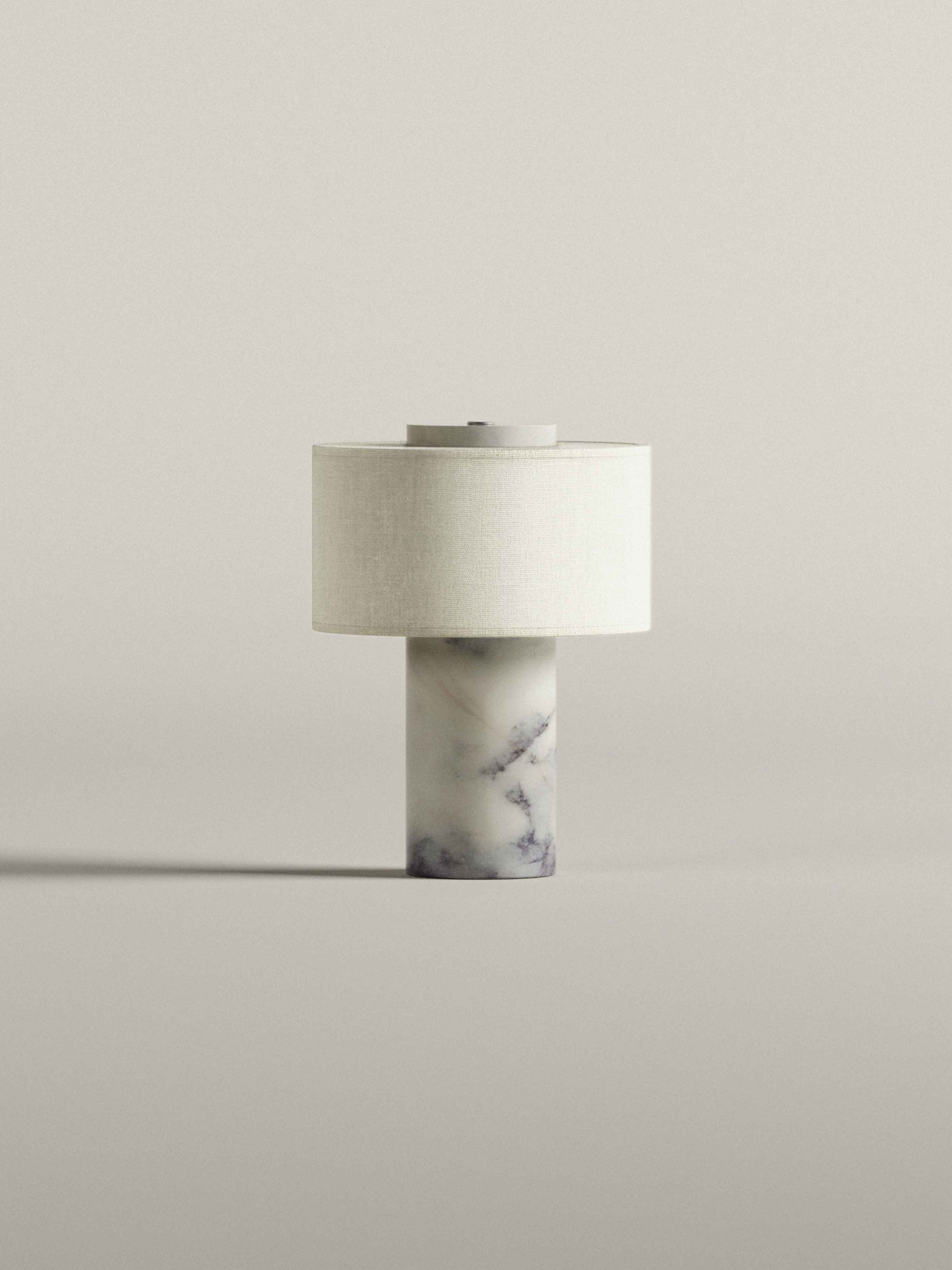 (Sample Sale) Auríe Portable Table Lamp | Calacatta Viola Marble & Linen