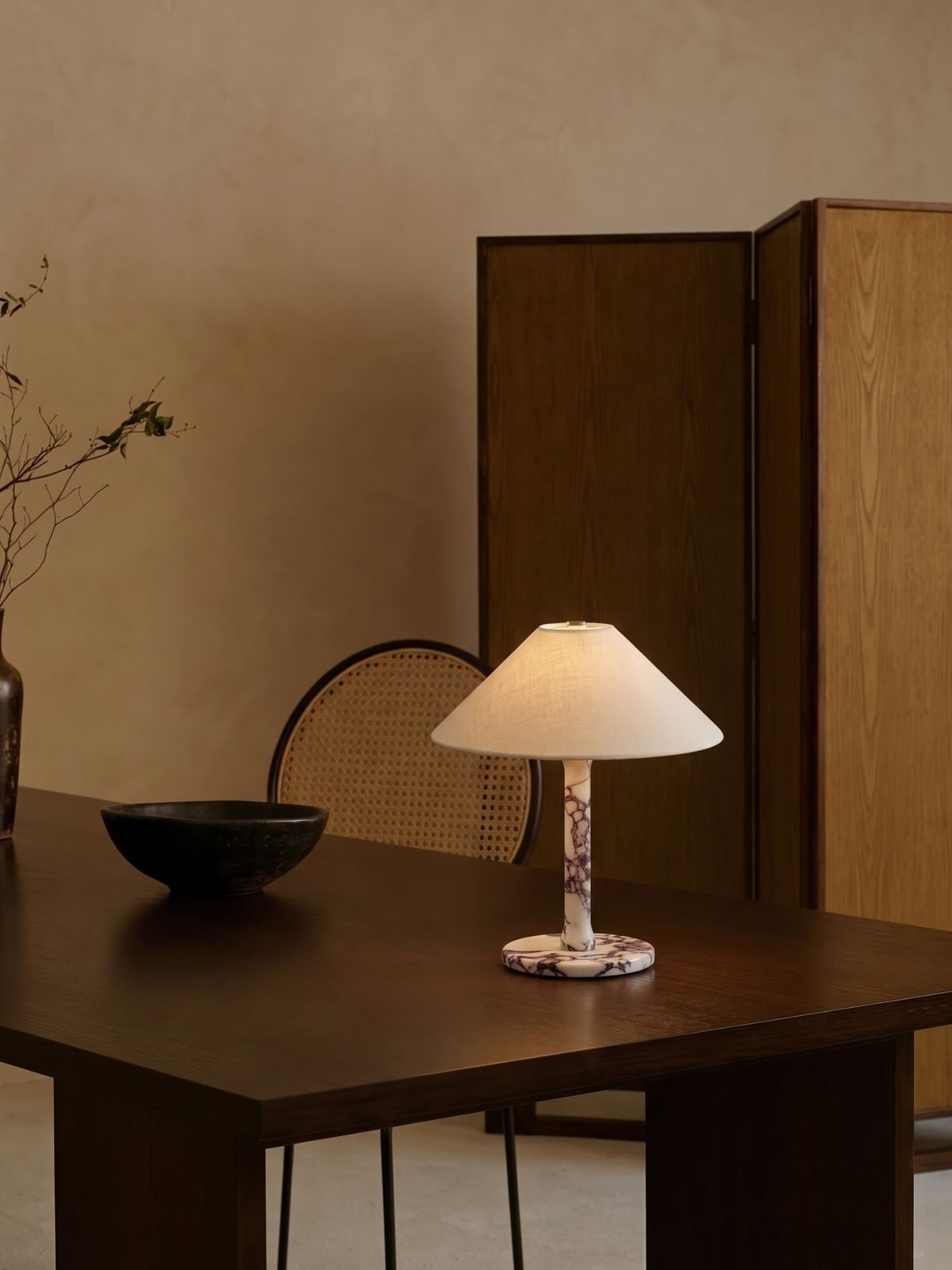 Rossa Tragbare Lampe | Calacatta Viola & Leinen