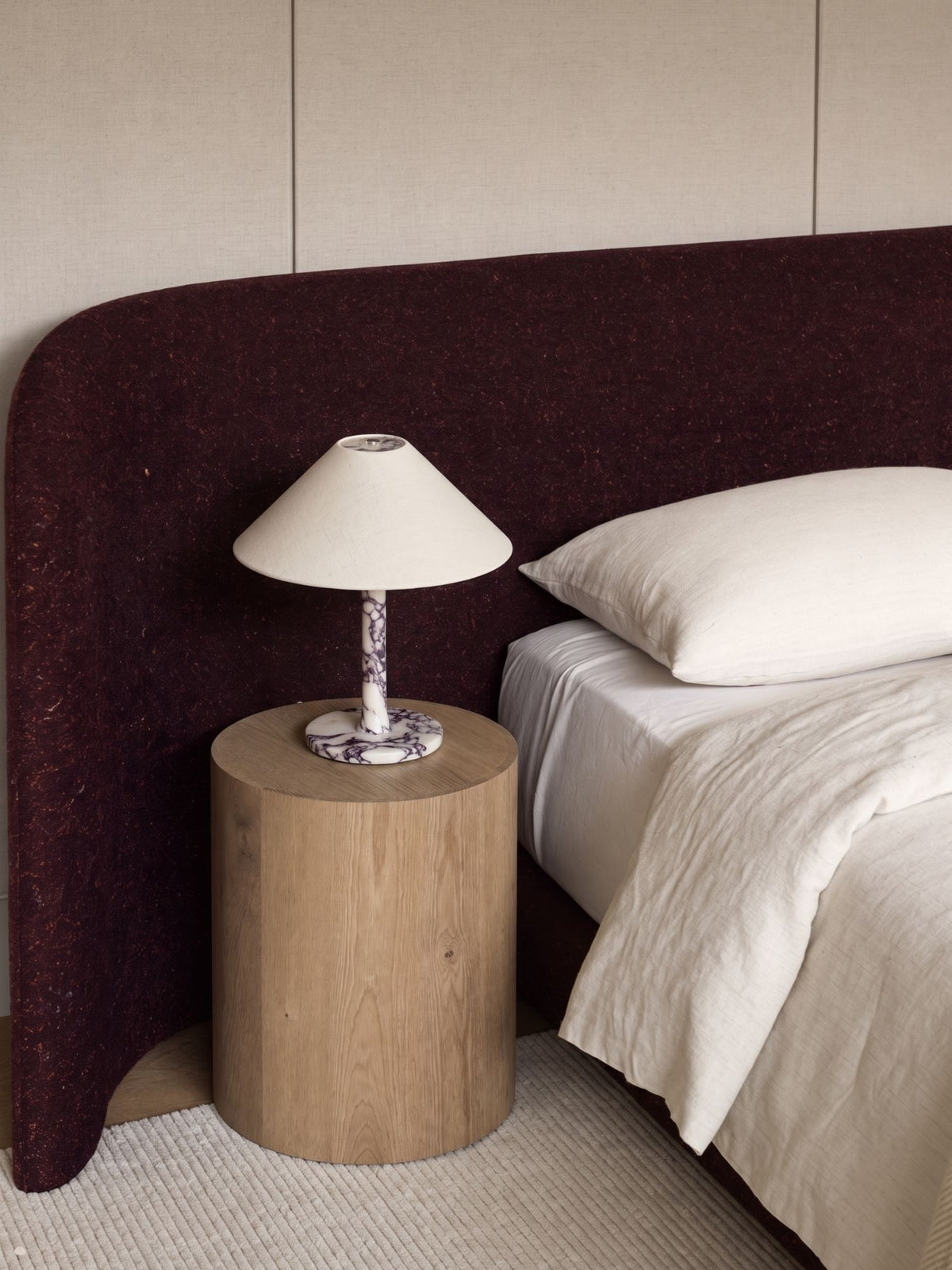Rossa Tragbare Lampe | Calacatta Viola & Leinen
