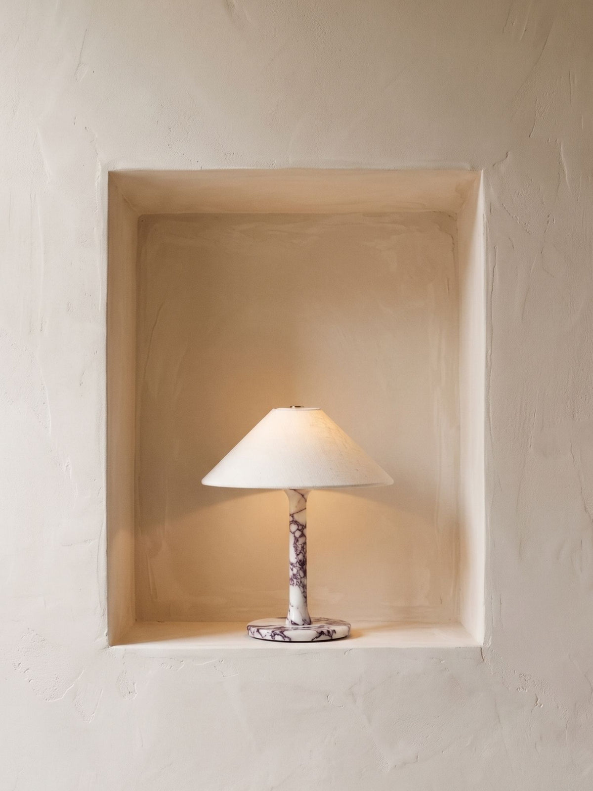Rossa Tragbare Lampe | Calacatta Viola & Leinen