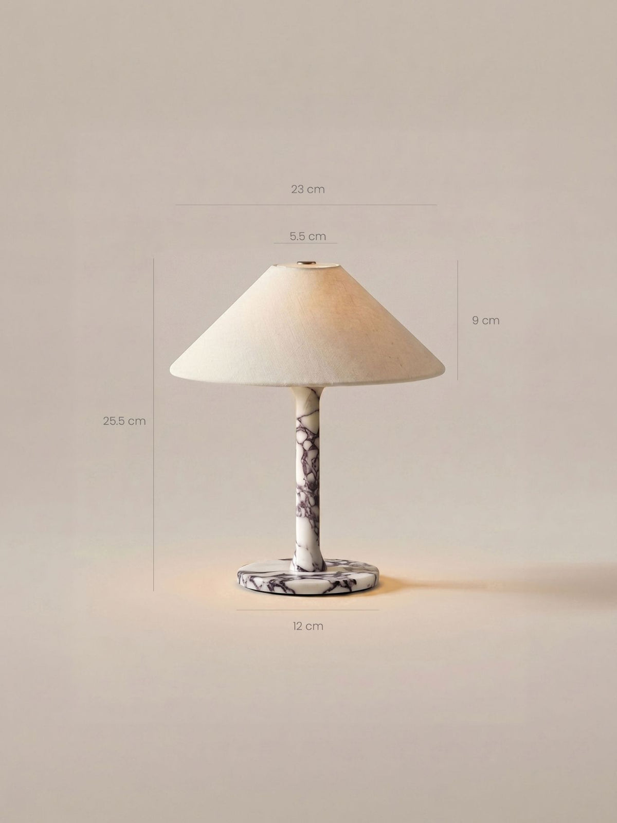 Rossa Tragbare Lampe | Calacatta Viola & Leinen