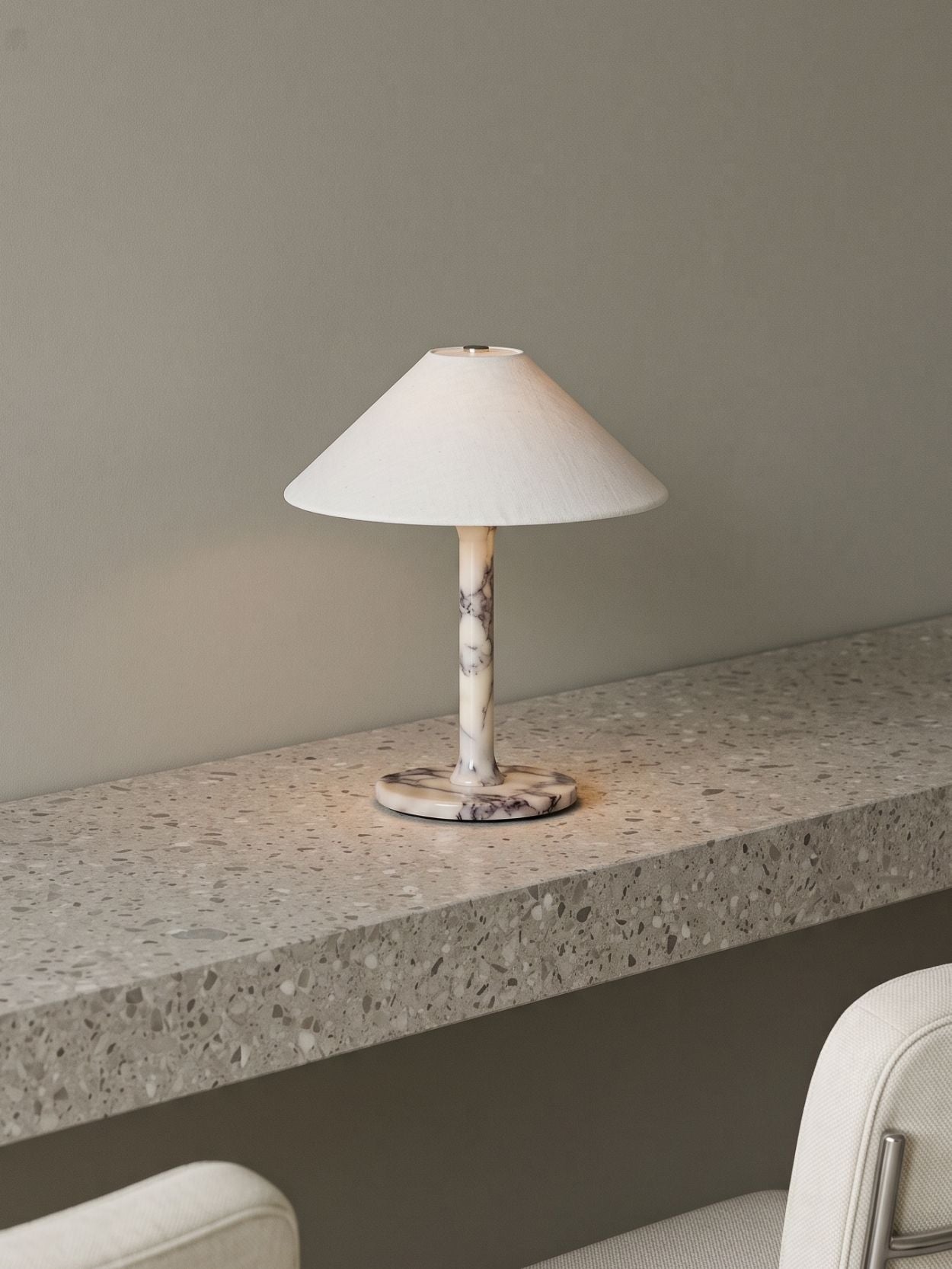 Rossa Tragbare Lampe | Calacatta Viola & Leinen