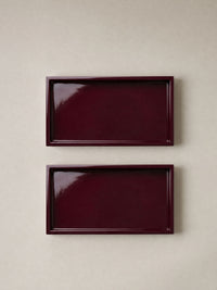 Elva Tray (Set of 2)| Burgundy Wood