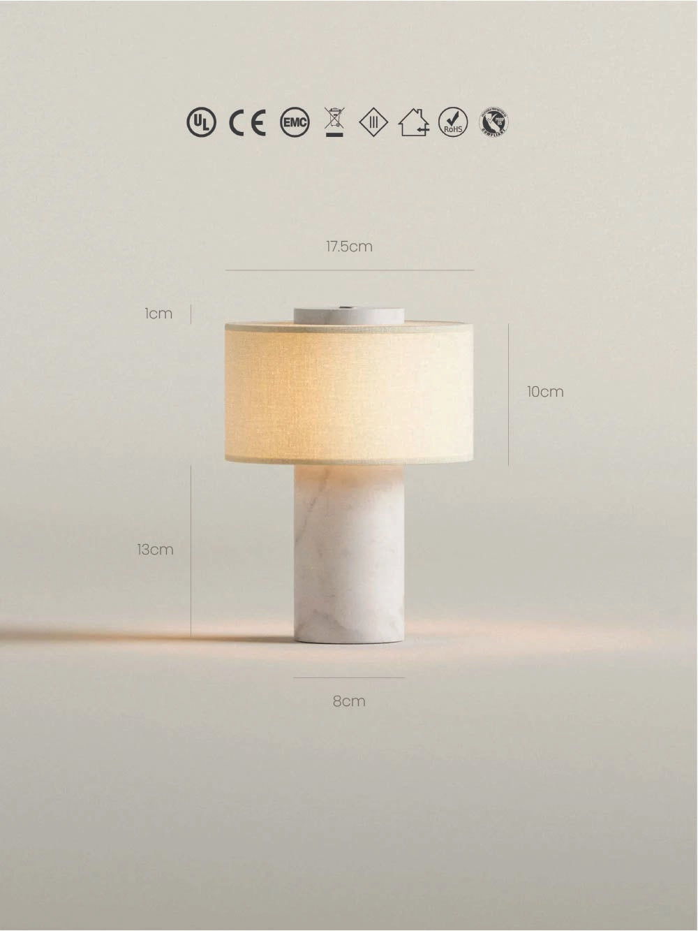 Auríe Tragbare Lampe | Weißer Marmor