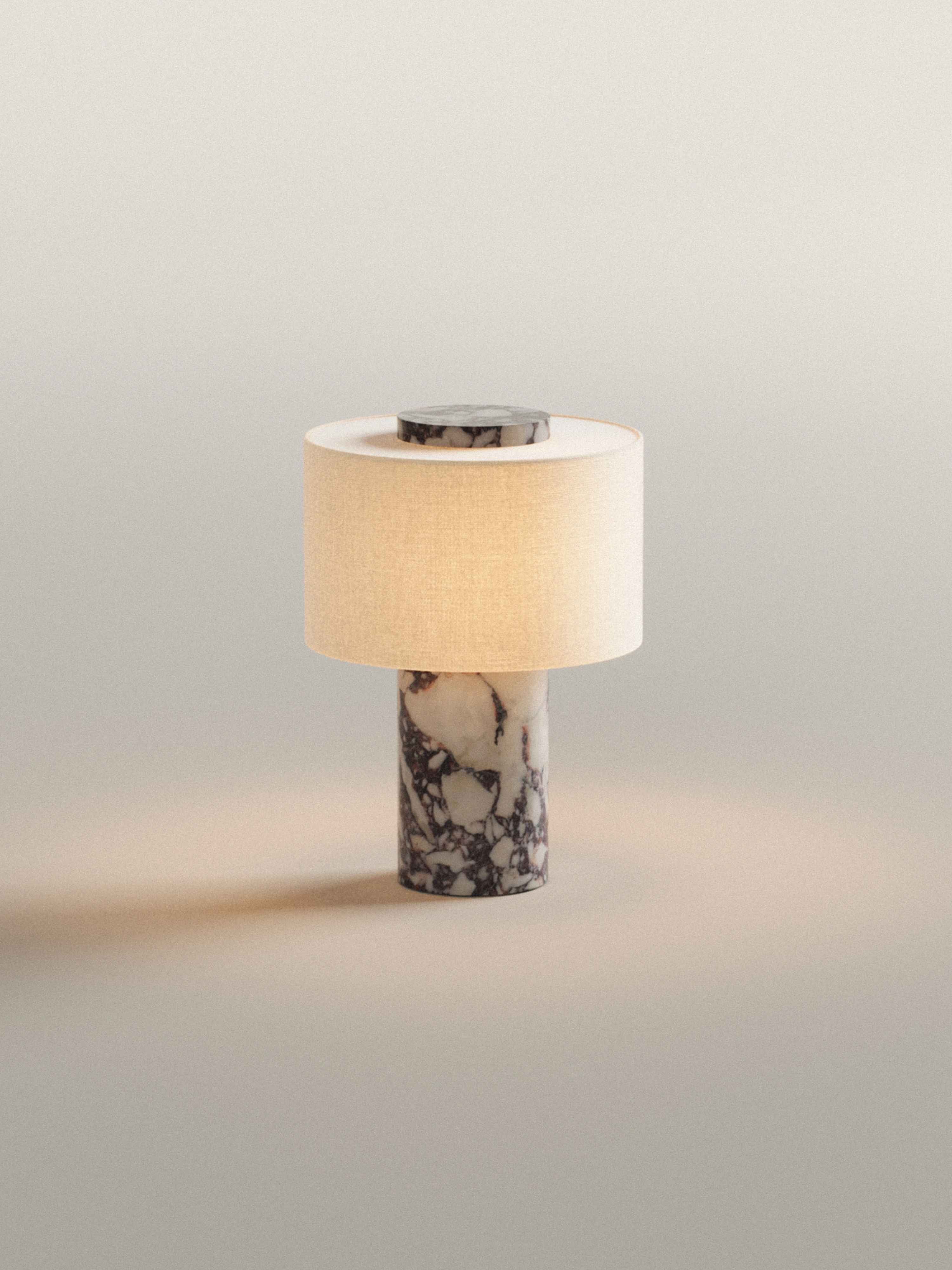 (Early Access) Aurum Table Lamp Small V. 2 | Calacatta Viola Marble & Linen | Portable