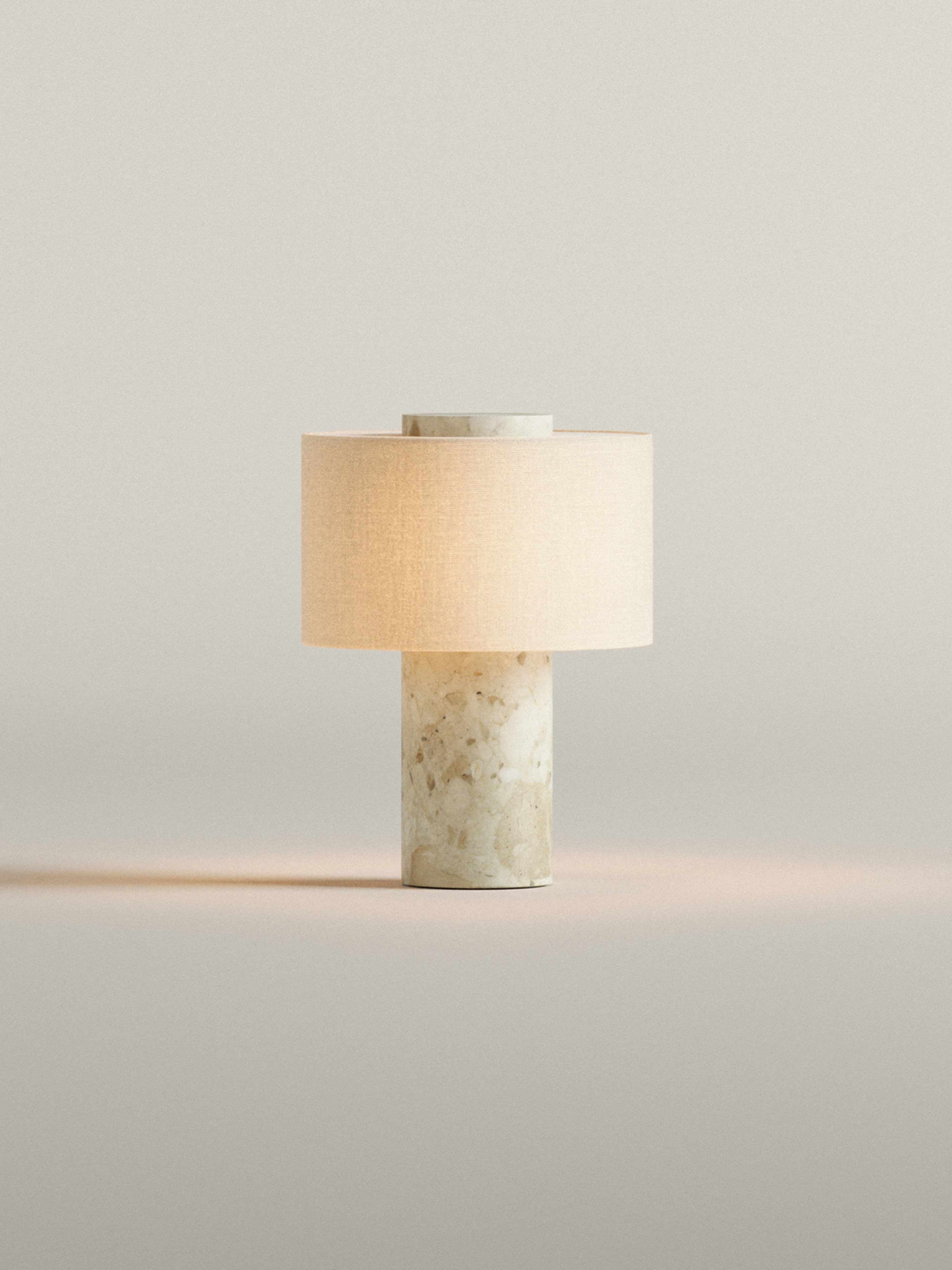 (Early Access) Aurum Table Lamp Small V. 2 | Calacatta Viola Marble & Linen | Portable