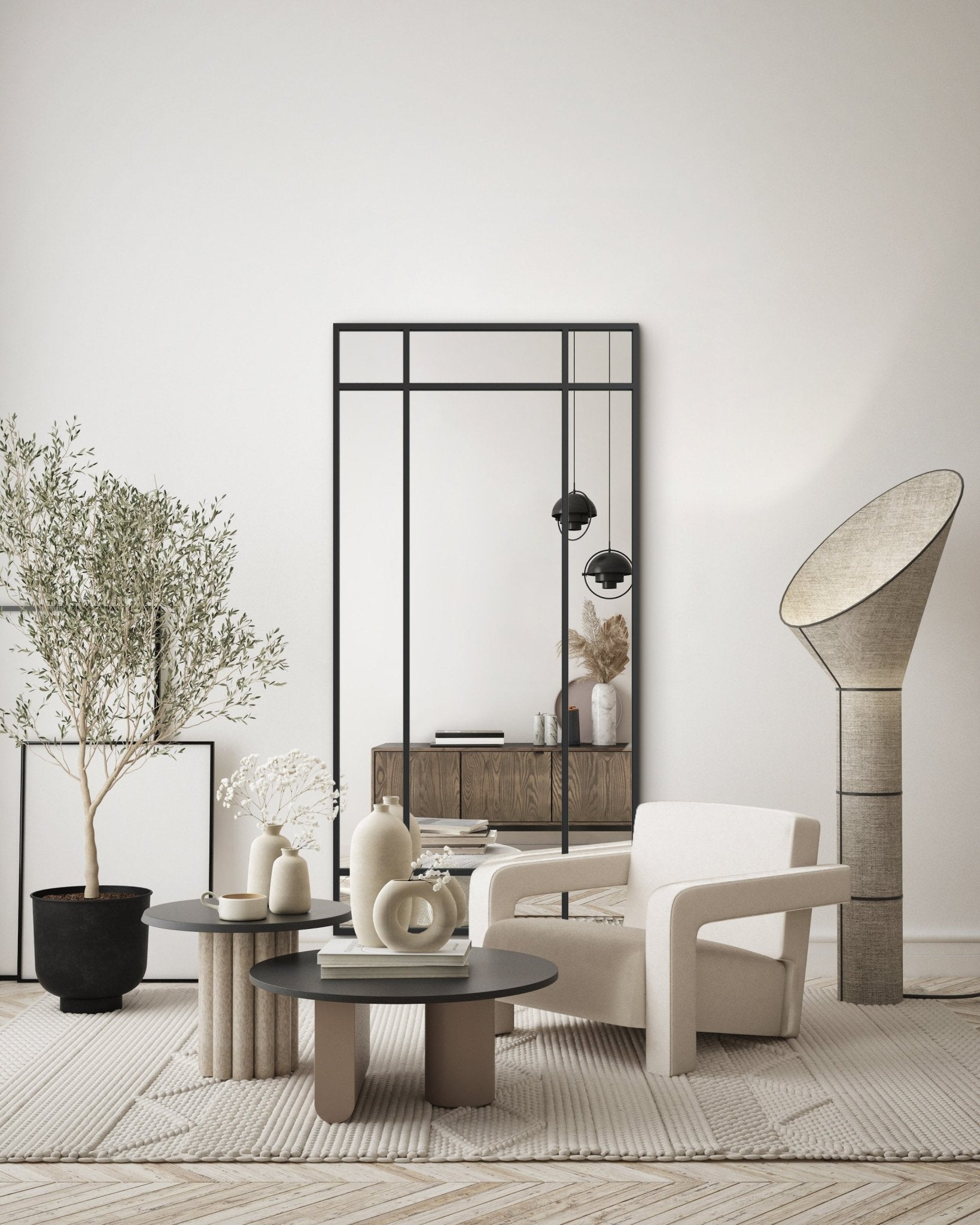 Industrial Mirror No. 3 | Spiegel mit Eisenrahmen | 220 × 110 cm - Blossholm