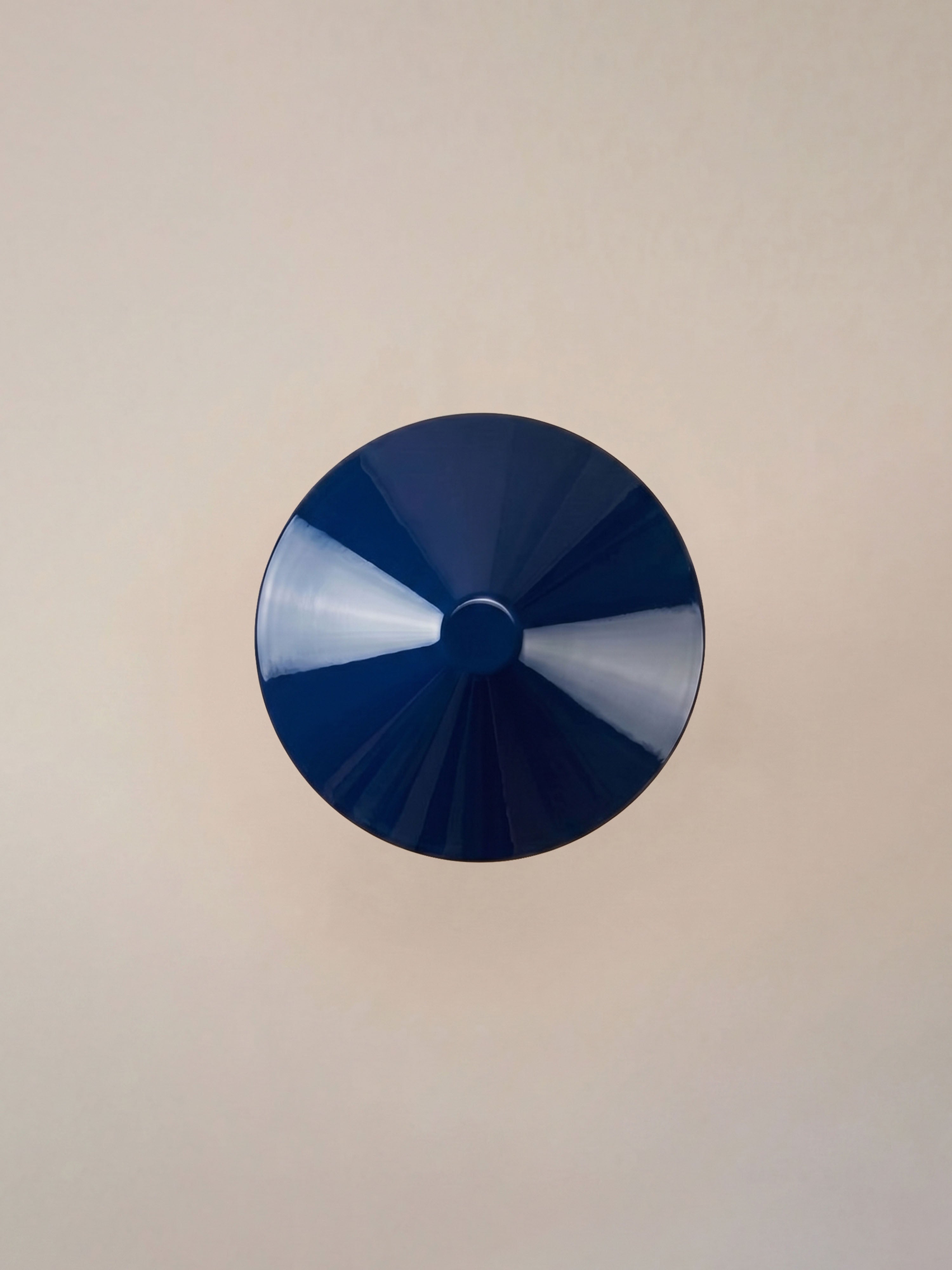 Nova Large Portable Lamp | Chrome Base - Dark Blue Shade