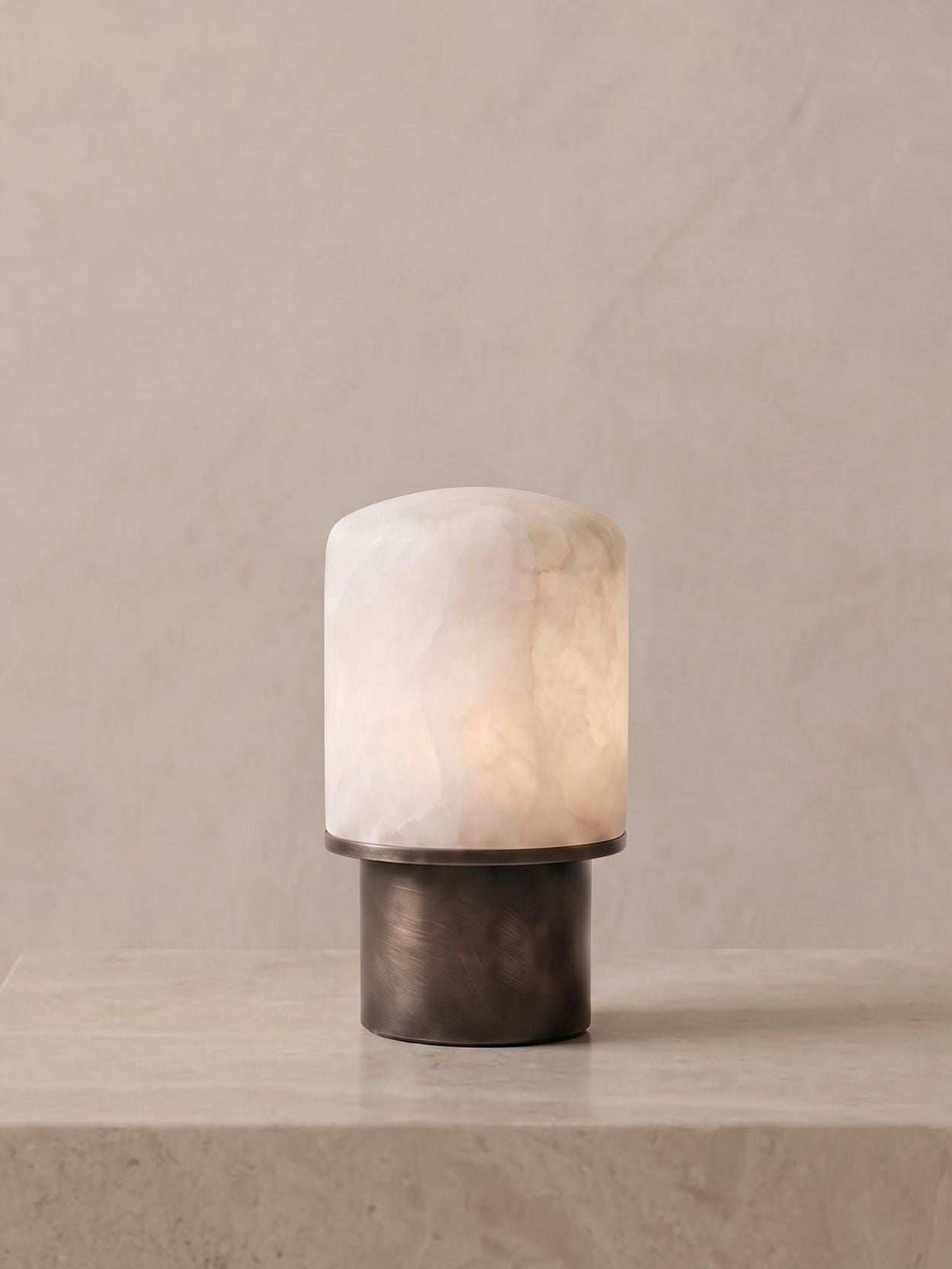 Das Original – Rossa Tragbare Lampe | Calacatta Viola & Leinen