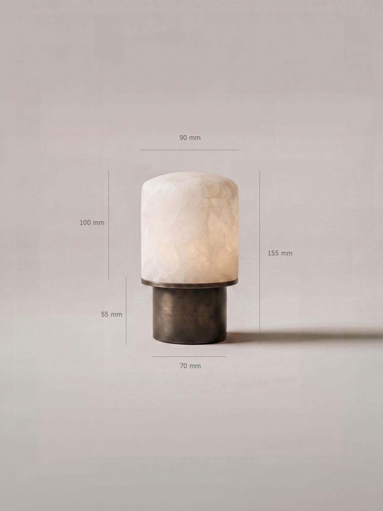 Das Original – Rossa Tragbare Lampe | Calacatta Viola & Leinen
