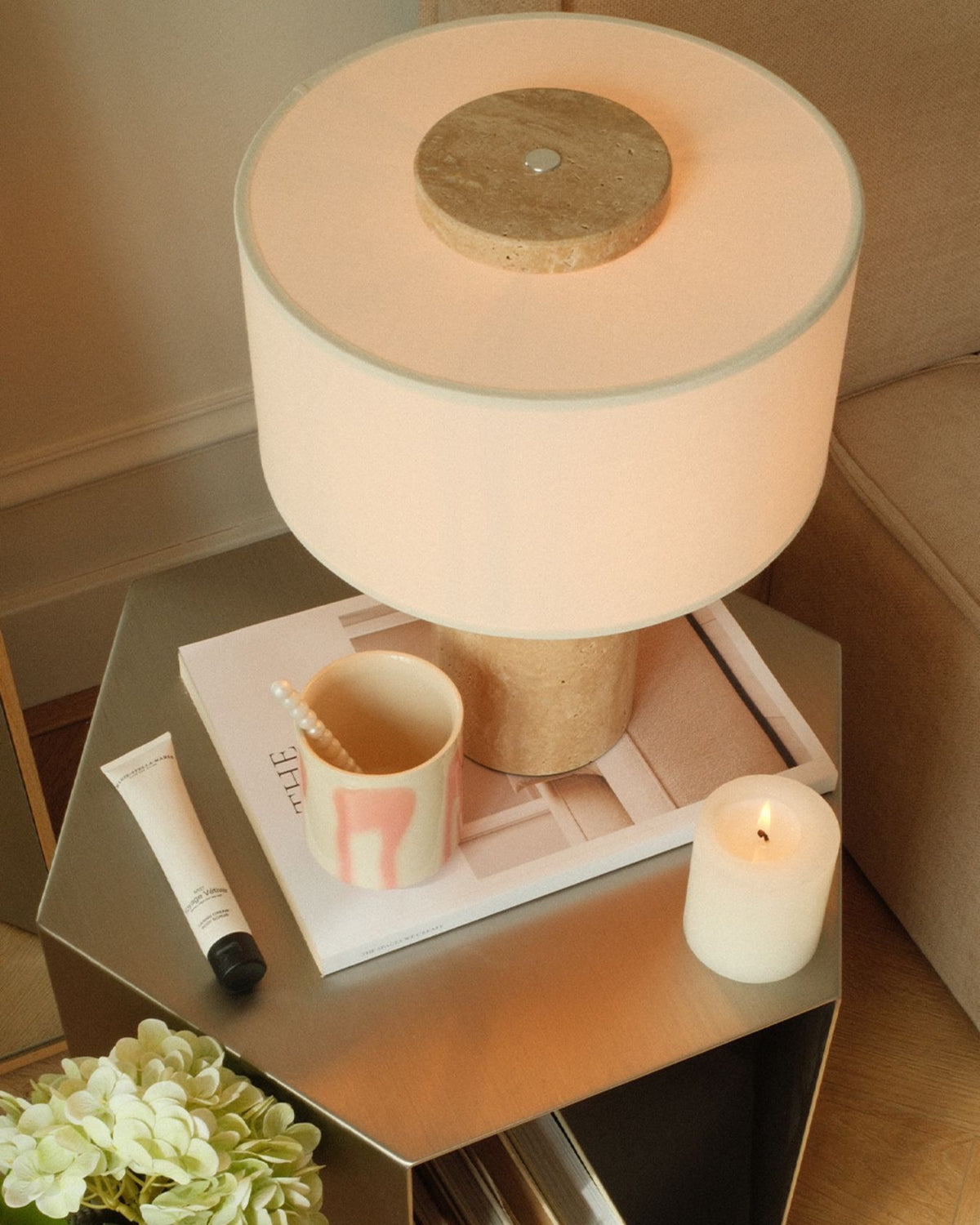 Auríe Große Lampe | Travertin