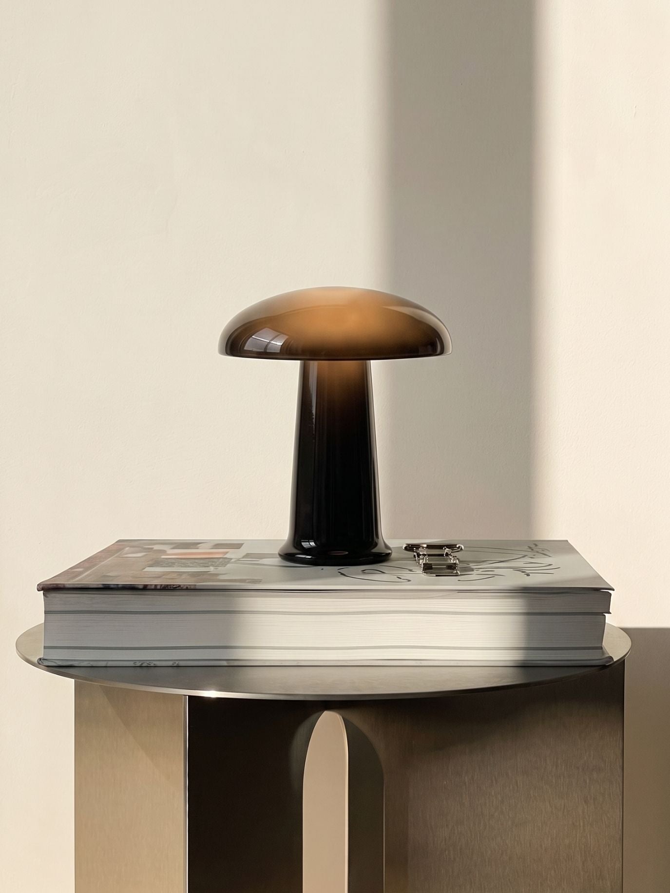 Cera Mini Portable Lamp | Black Glass