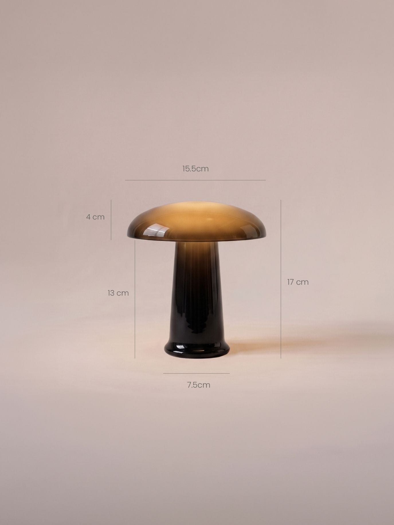 Cera Mini Portable Lamp | Black Glass
