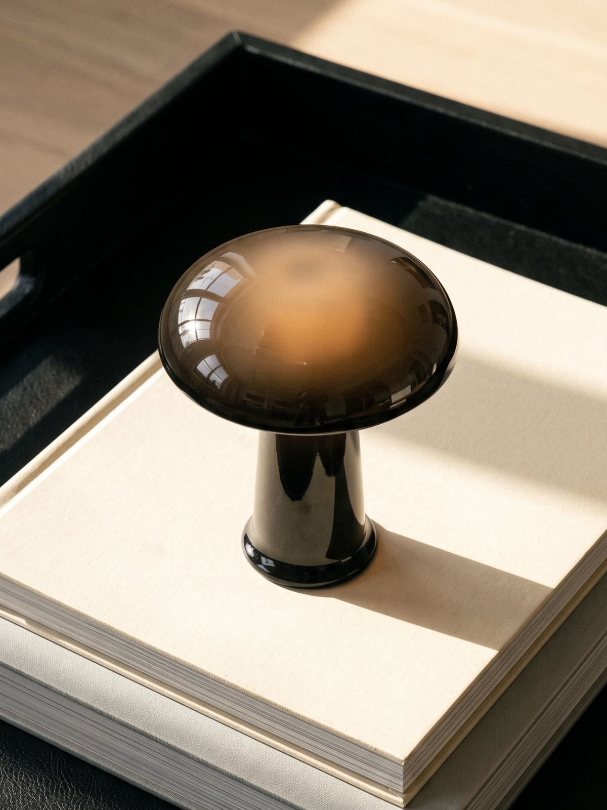 Cera Mini Portable Lamp | Black Glass
