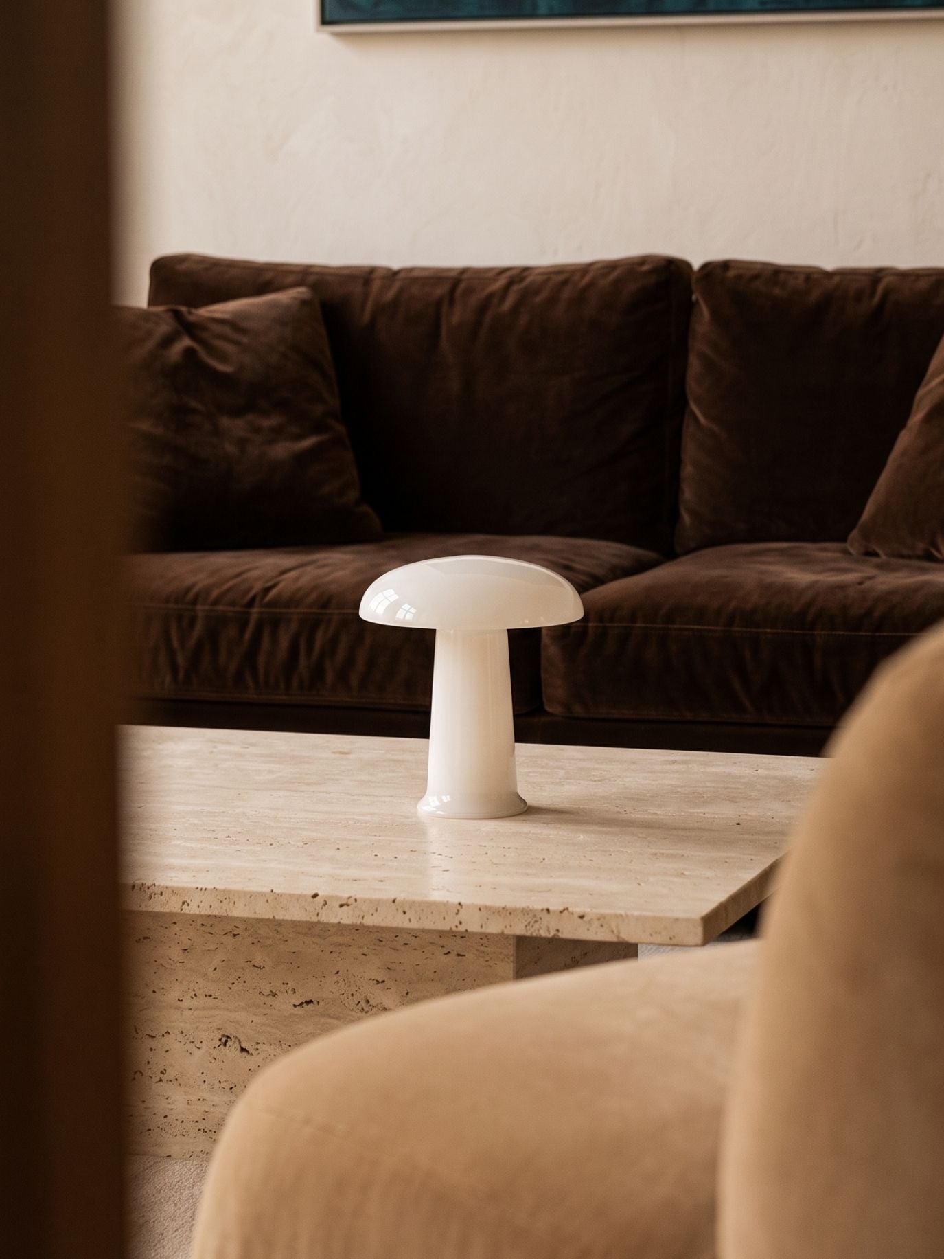 Cera Mini Portable Lamp | White Glass