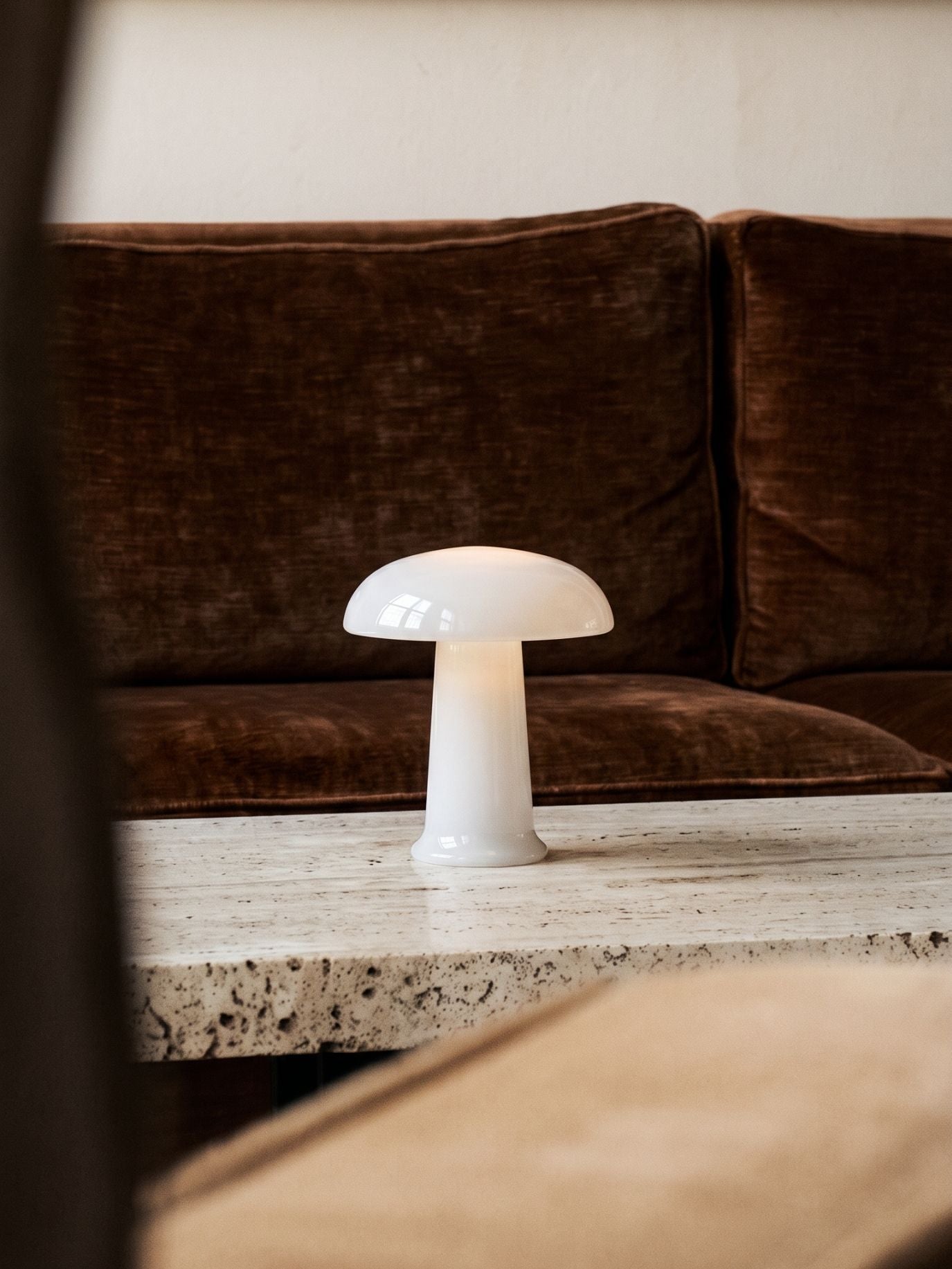 Cera Mini Portable Lamp | White Glass