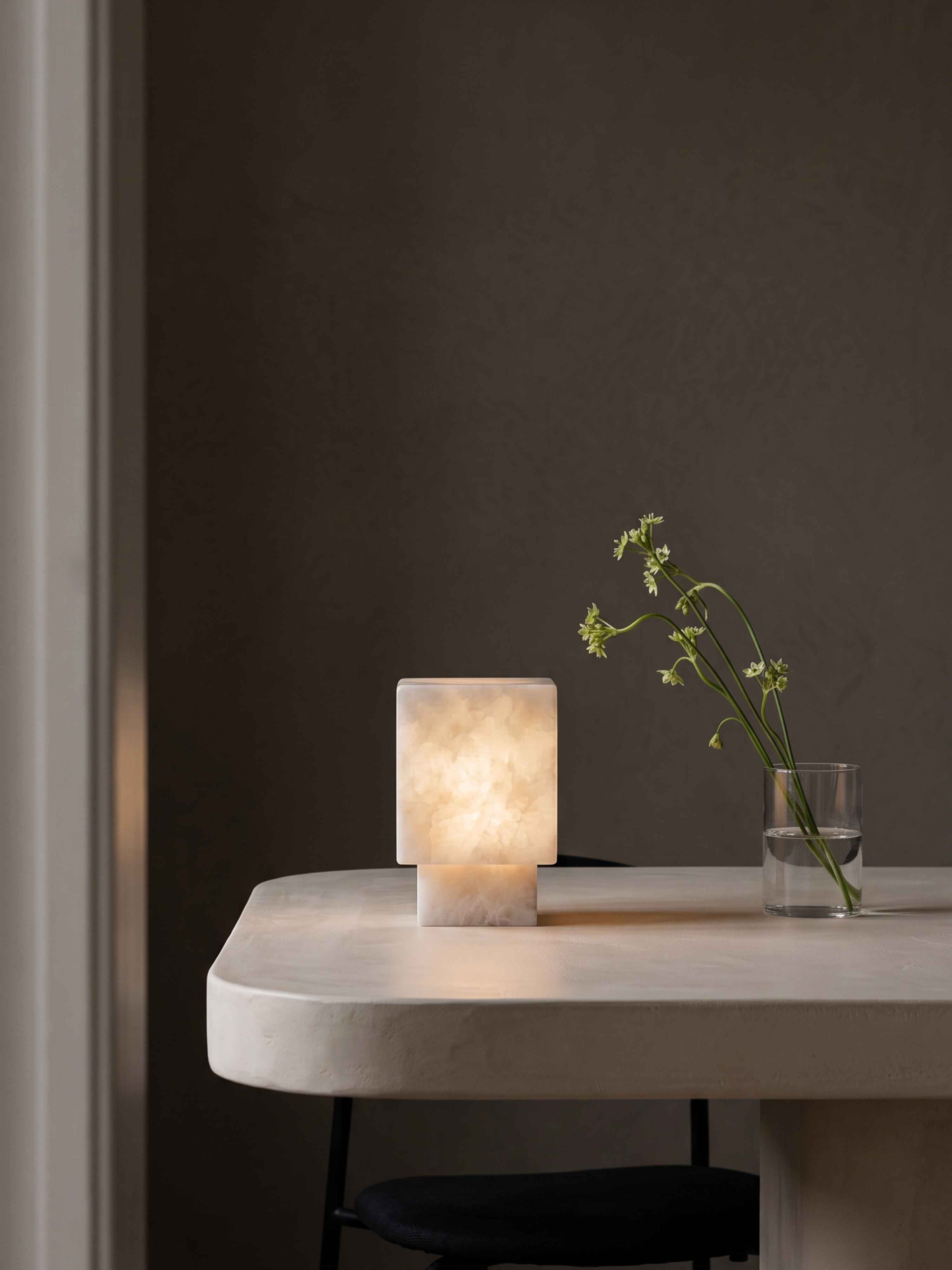 Forma Mini Portable Lamp | Alabaster