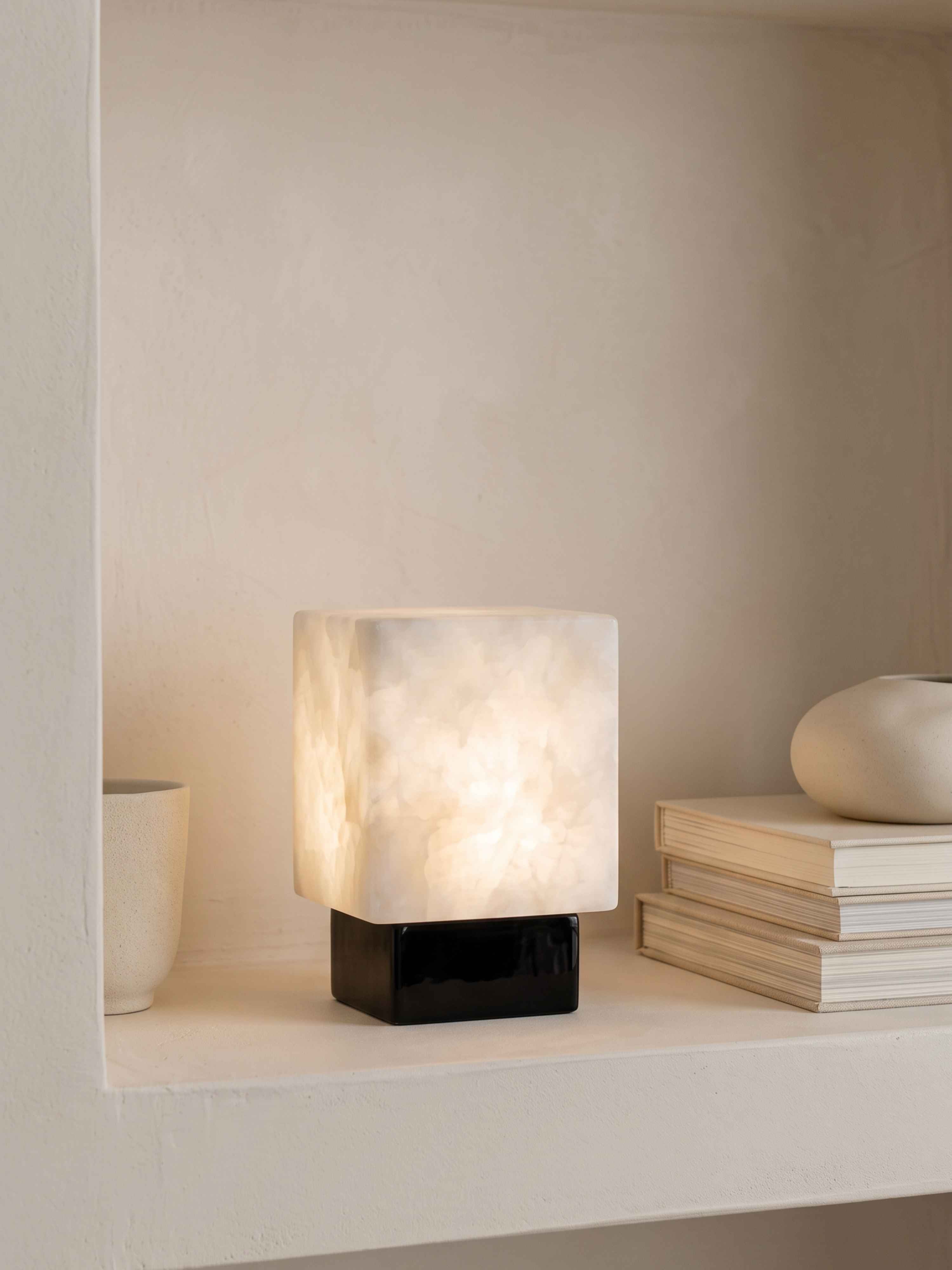 Bogen-Mini-Traglampe | Alabaster