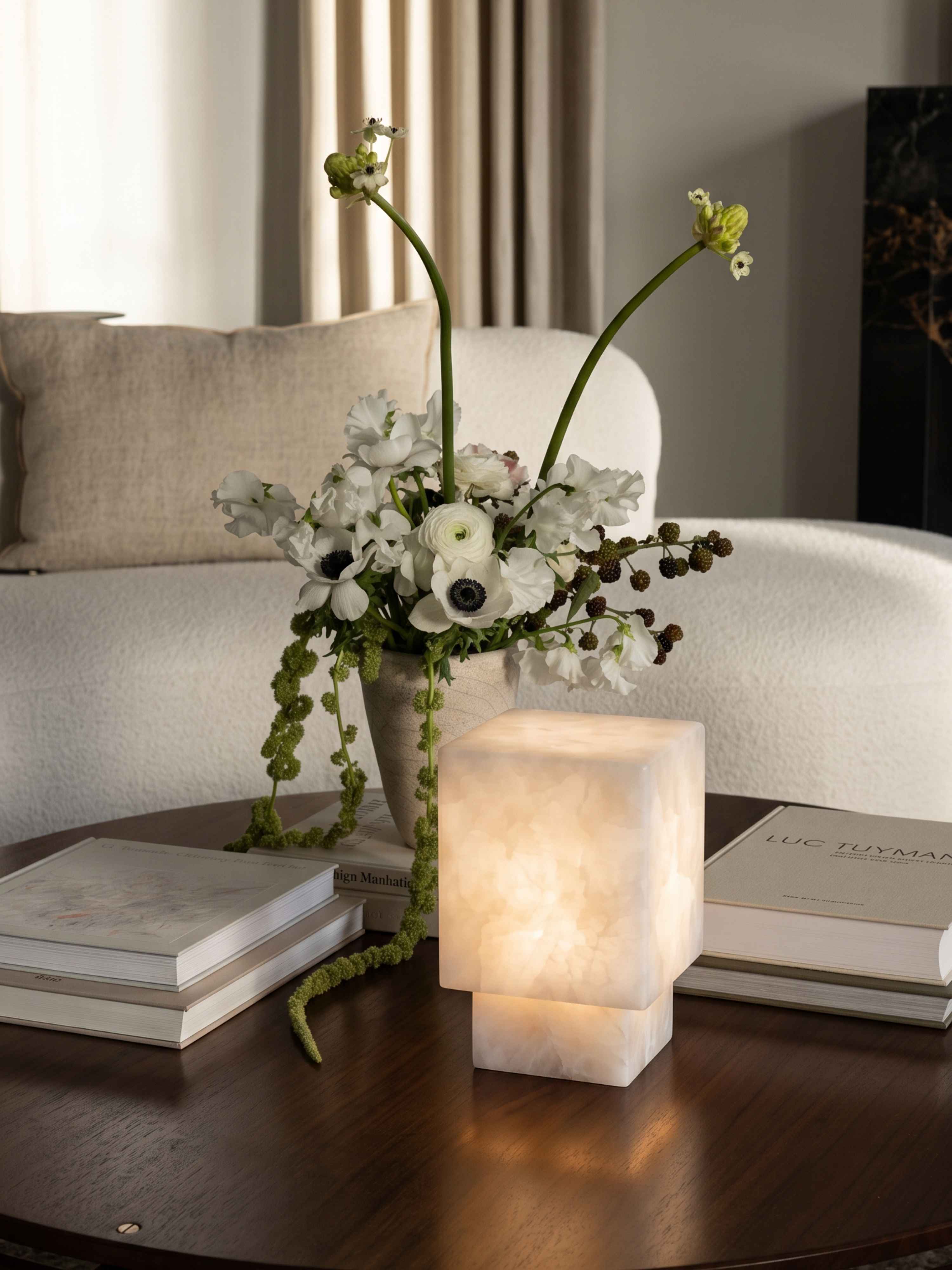 Forma Mini Portable Lamp | Alabaster