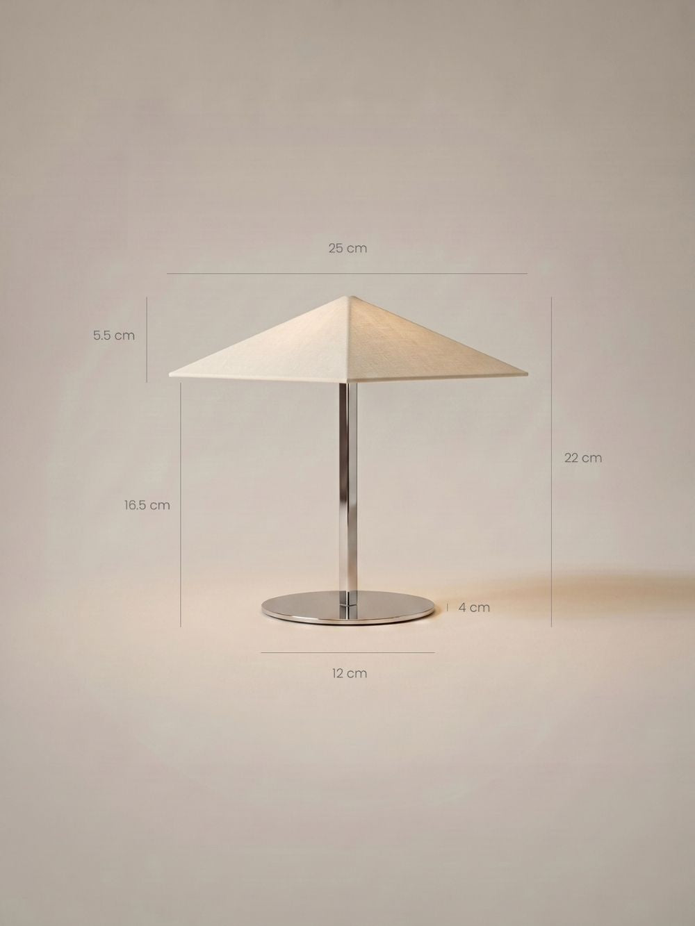 Vela Table Lamp | Chrome & Linen