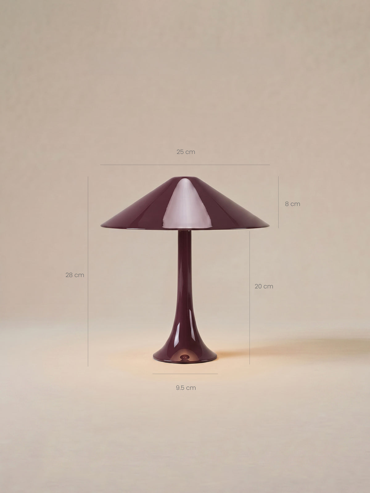 Nova Große tragbare Lampe | Burgunderrot