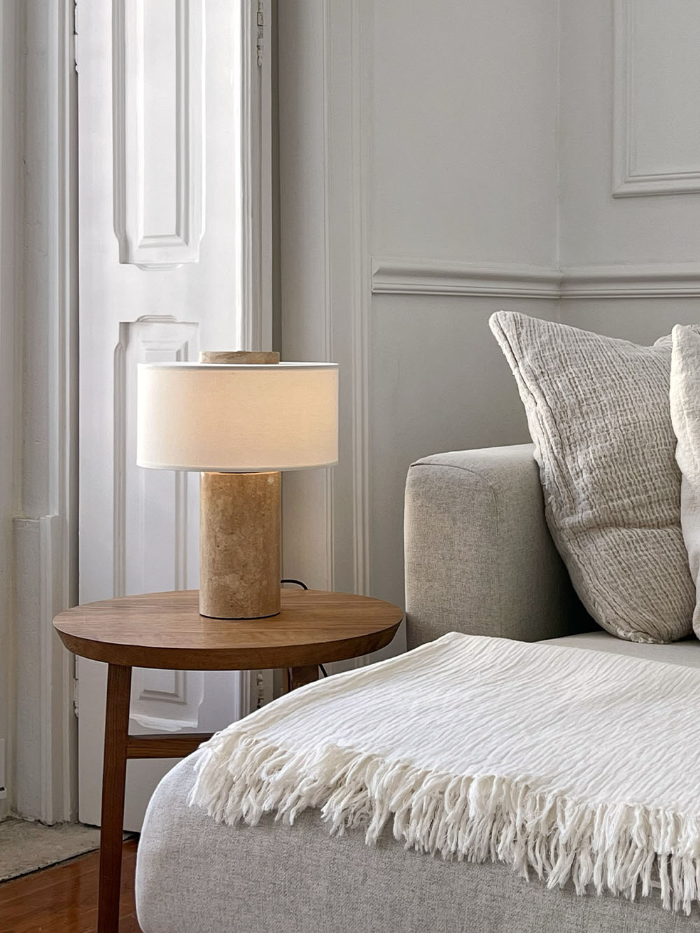 Auríe Große Lampe | Travertin