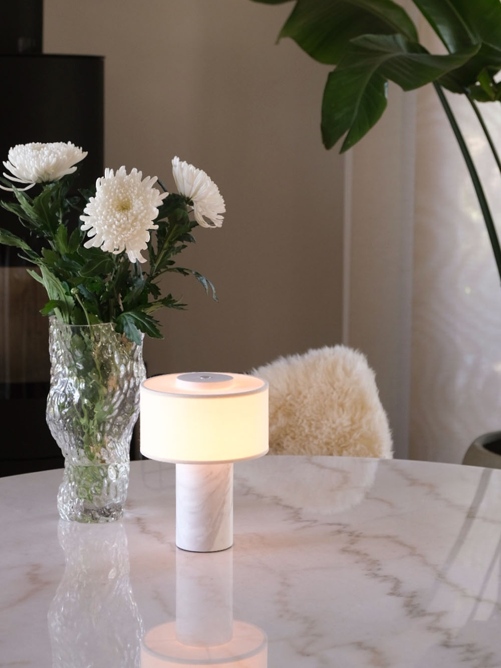 Auríe Tragbare Lampe | Weißer Marmor