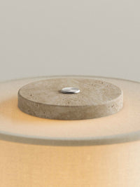Auríe Portable Lamp | Travertine Stone & Linen