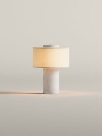 Auríe Portable Lamp | White Marble & Linen