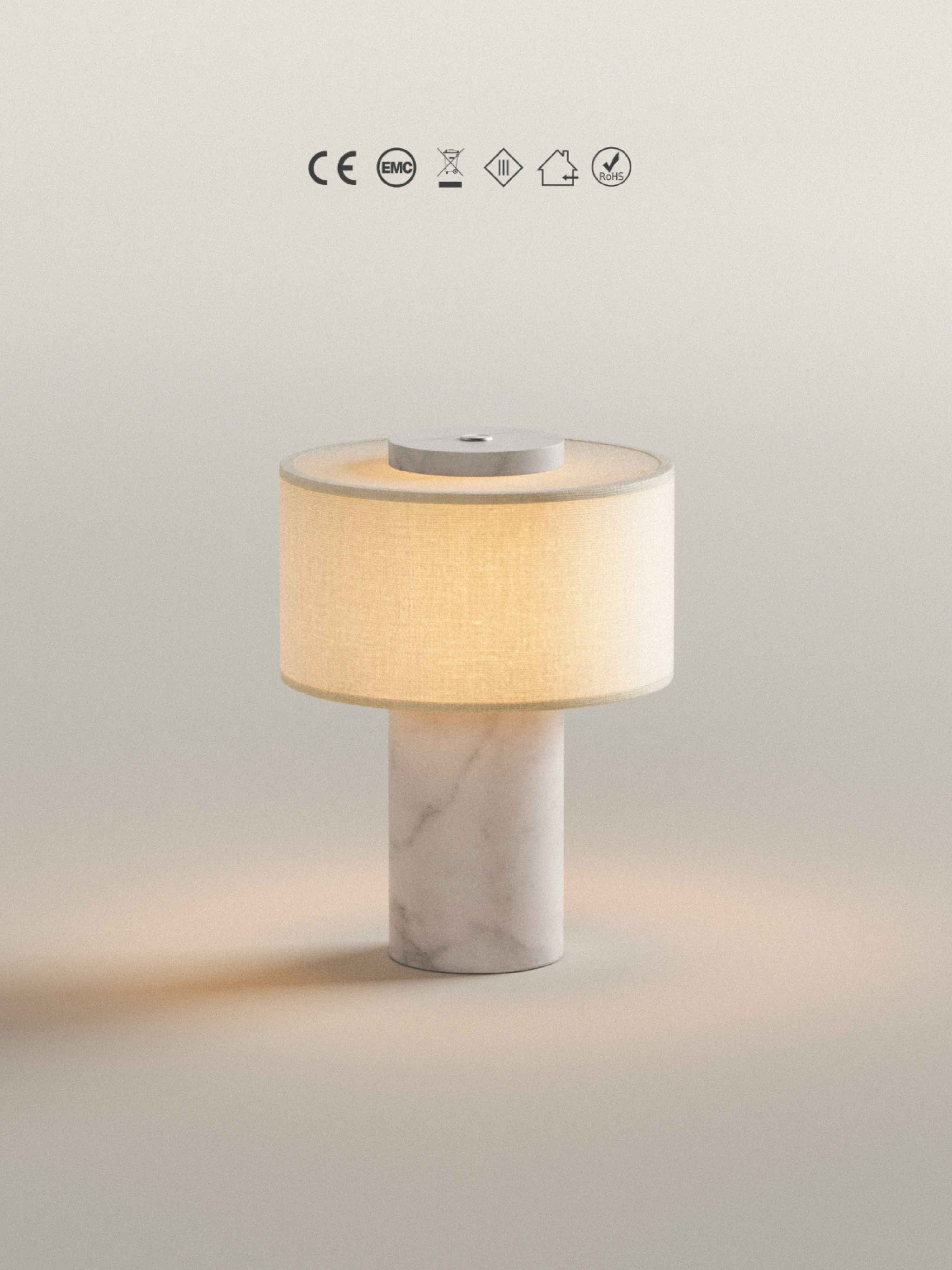 Auríe Portable Table Lamp - White Marble