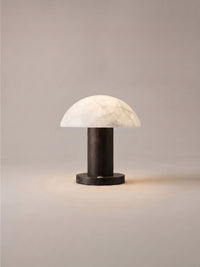 Alto Portable Lamp | Alabaster & Dark Wood