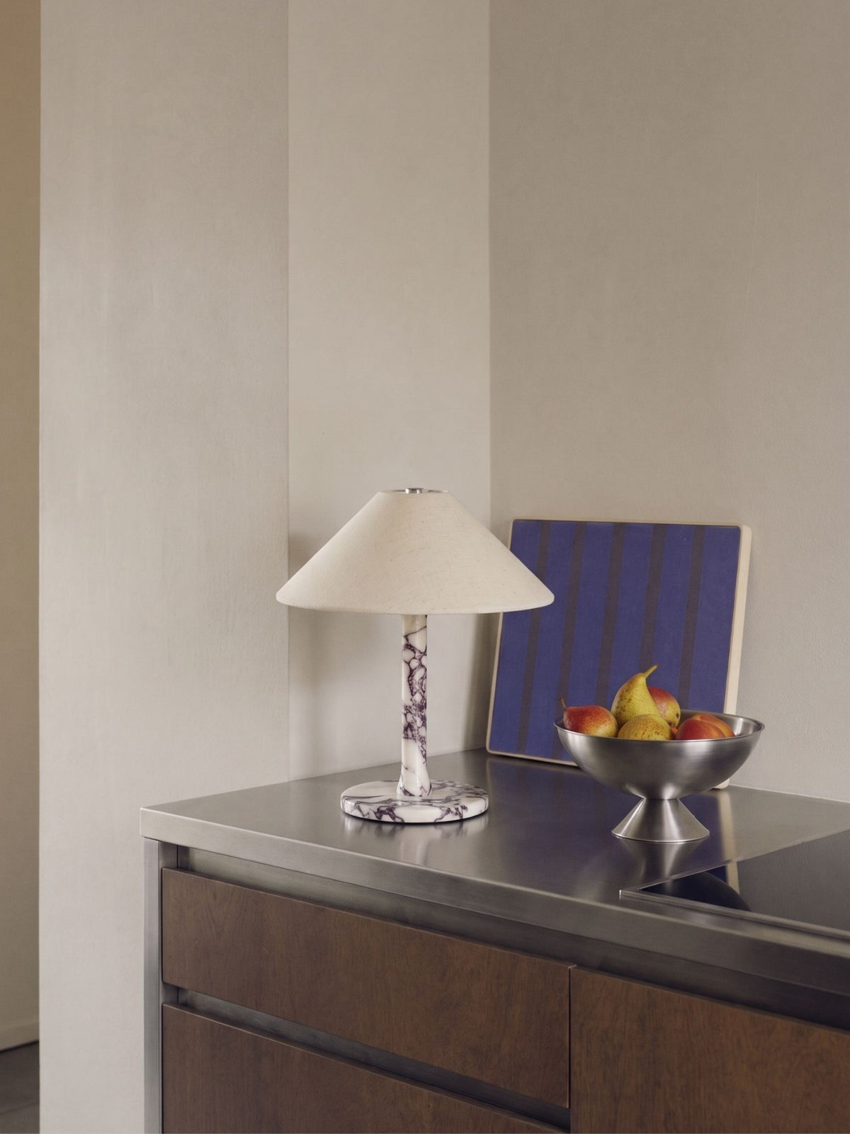 Rossa Tragbare Lampe | Calacatta Viola & Leinen