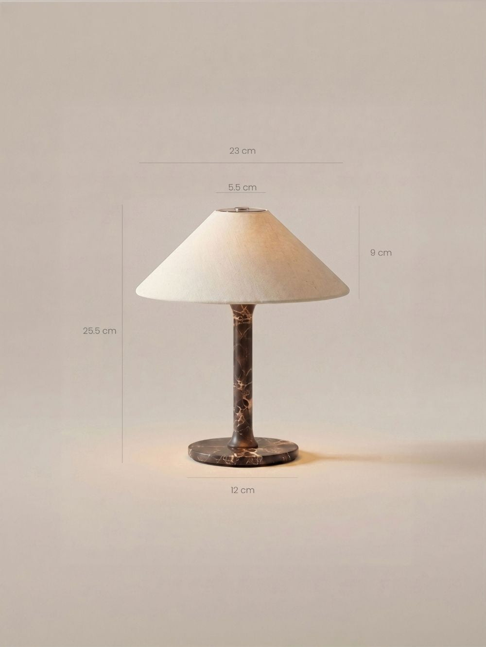 Das Original – Rossa Tragbare Lampe | Calacatta Viola & Leinen