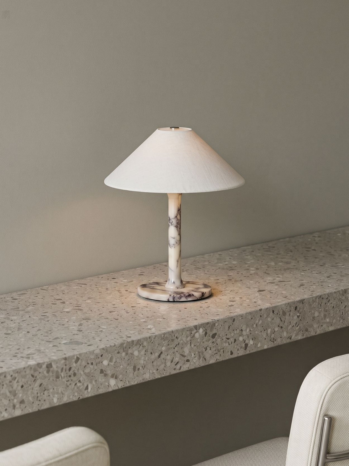 Rossa Tragbare Lampe | Calacatta Viola & Leinen