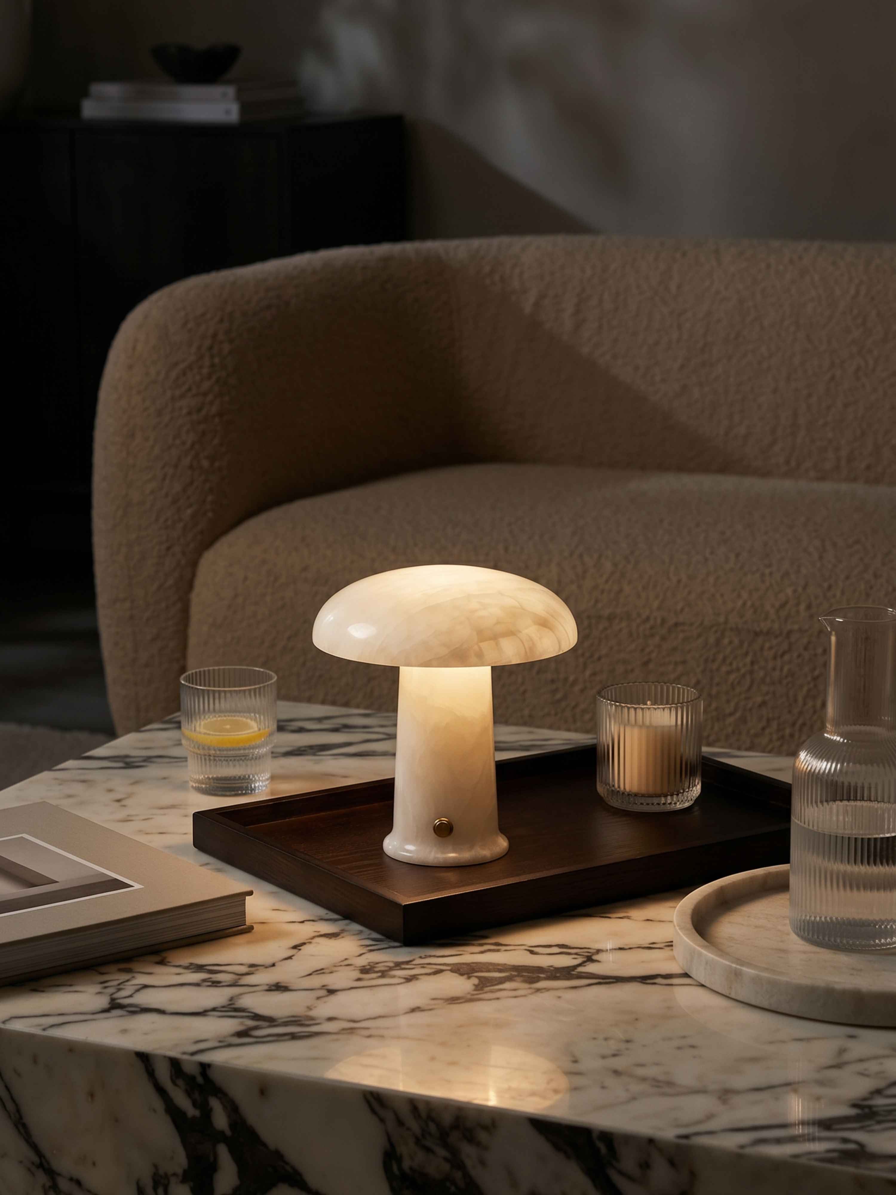 Maríel tragbare Lampe | Keramikblau