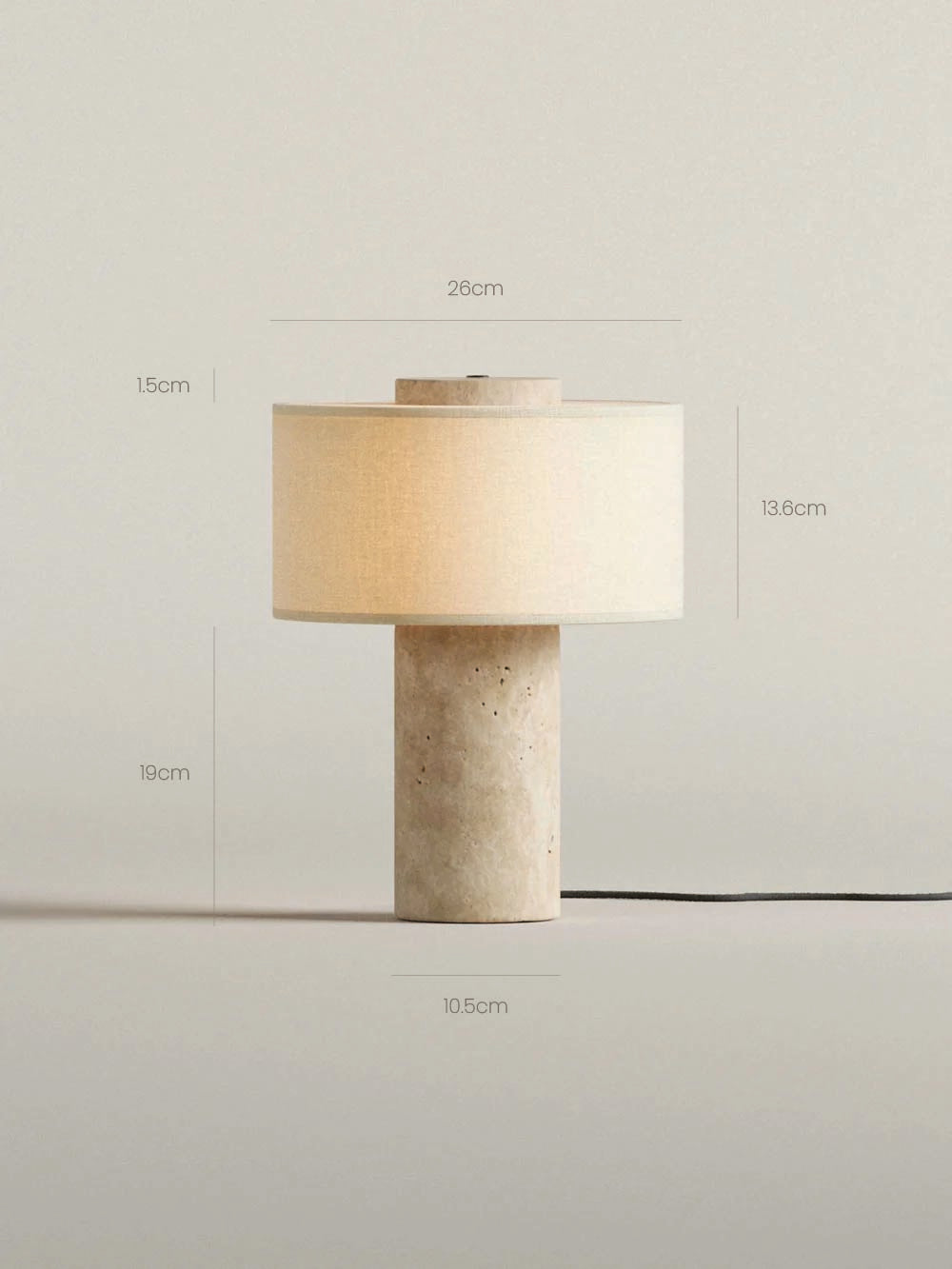 Auríe Große Lampe | Travertin